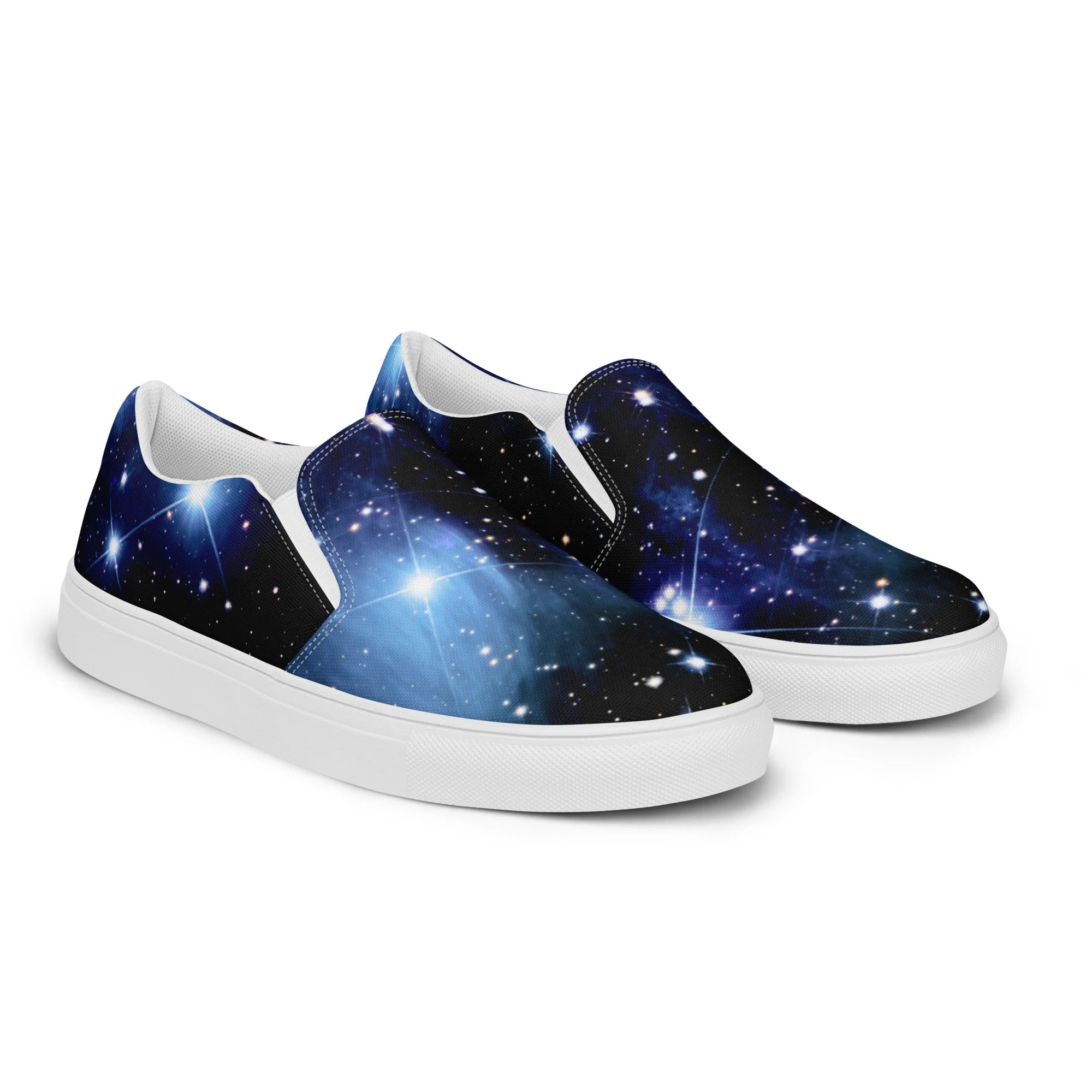 Pleiades star cluster printed on women's slip-on canvas shoes — High Space Man