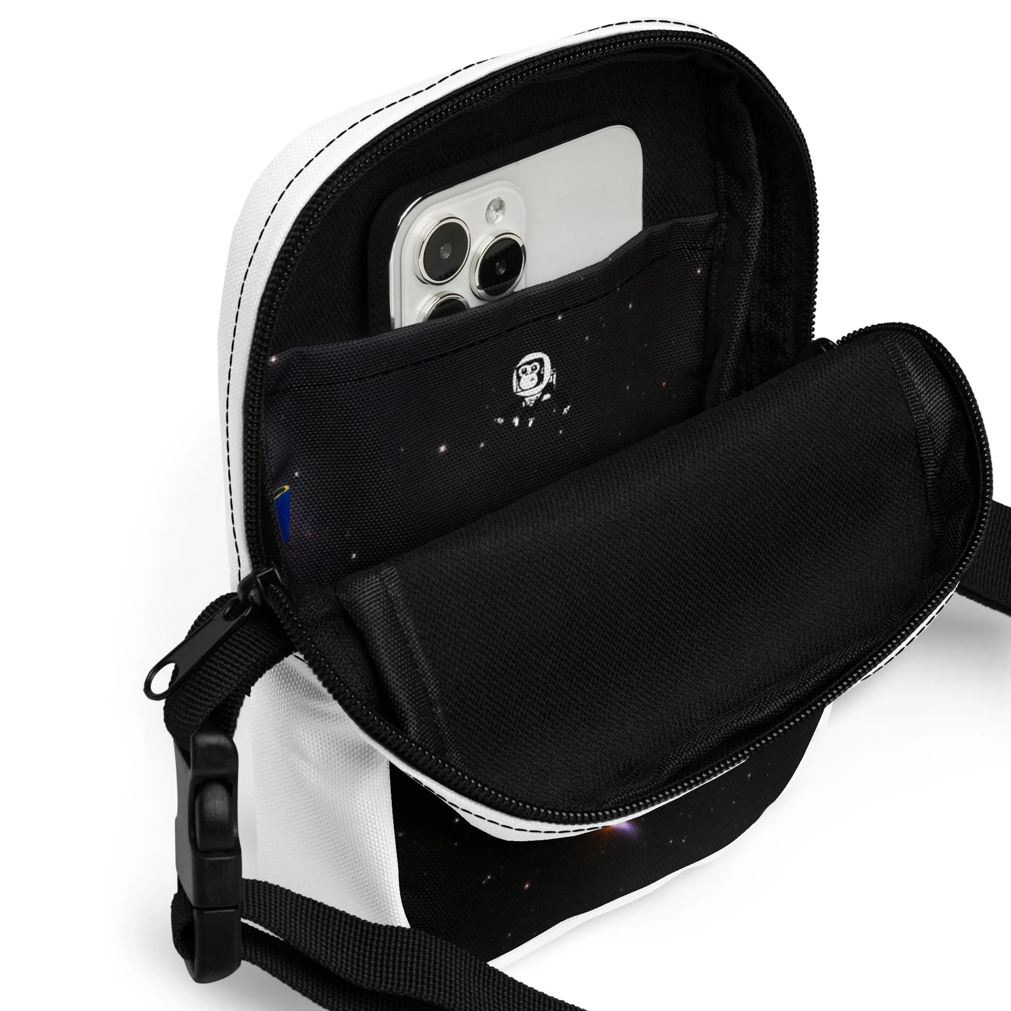 Bode's and Cigar Galaxy printed on utility crossbody bag — High Space Man