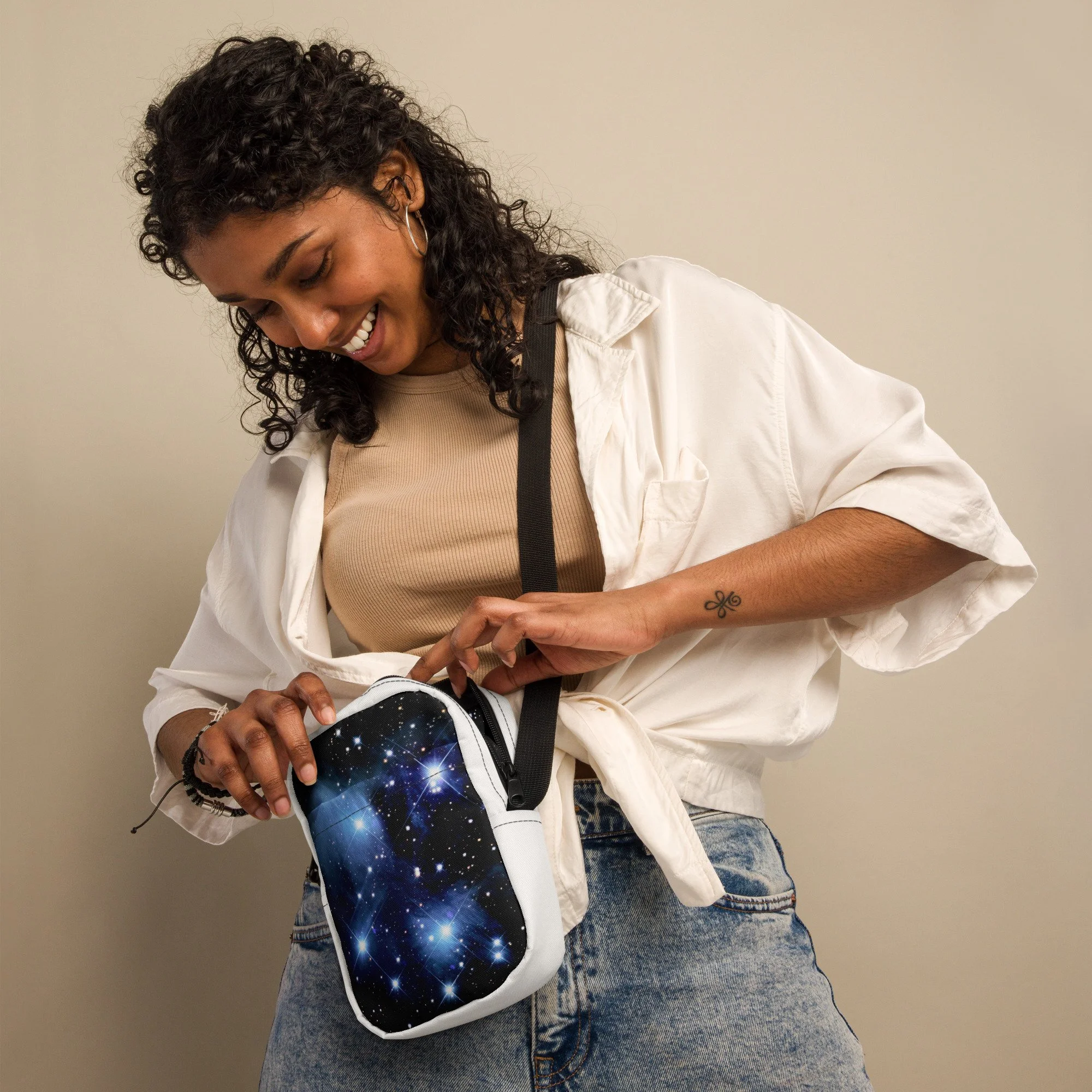Pleiades star cluster printed on utility crossbody bag — High Space Man