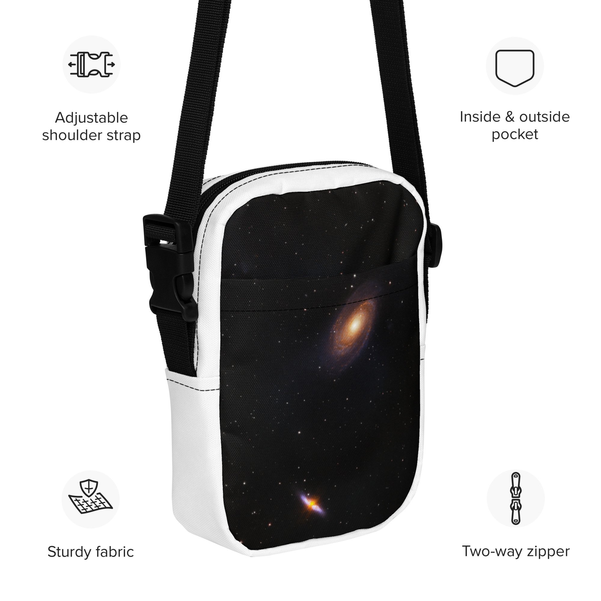 Bode's and Cigar Galaxy printed on utility crossbody bag — High Space Man