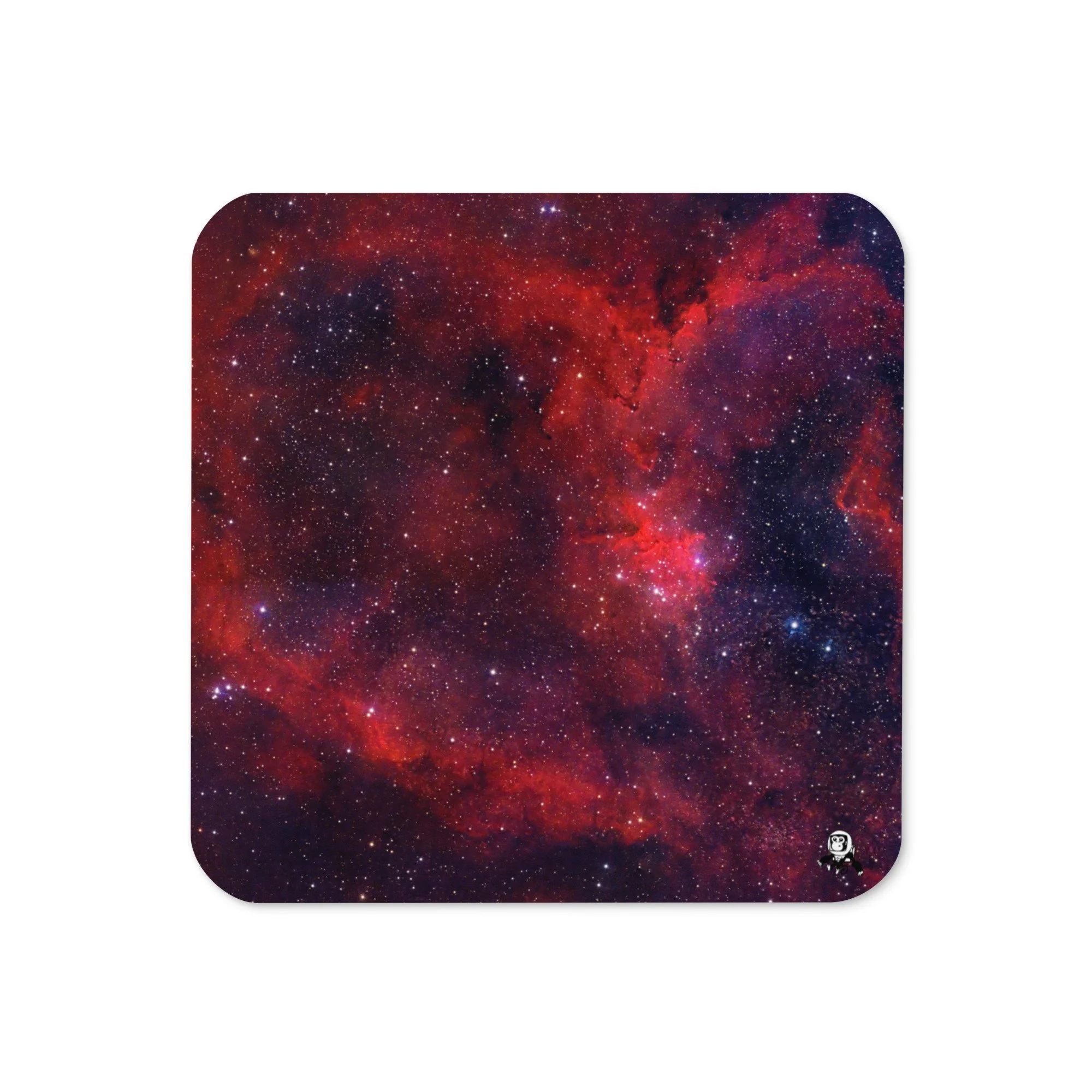 Heart Nebula printed on hardboard coaster — High Space Man