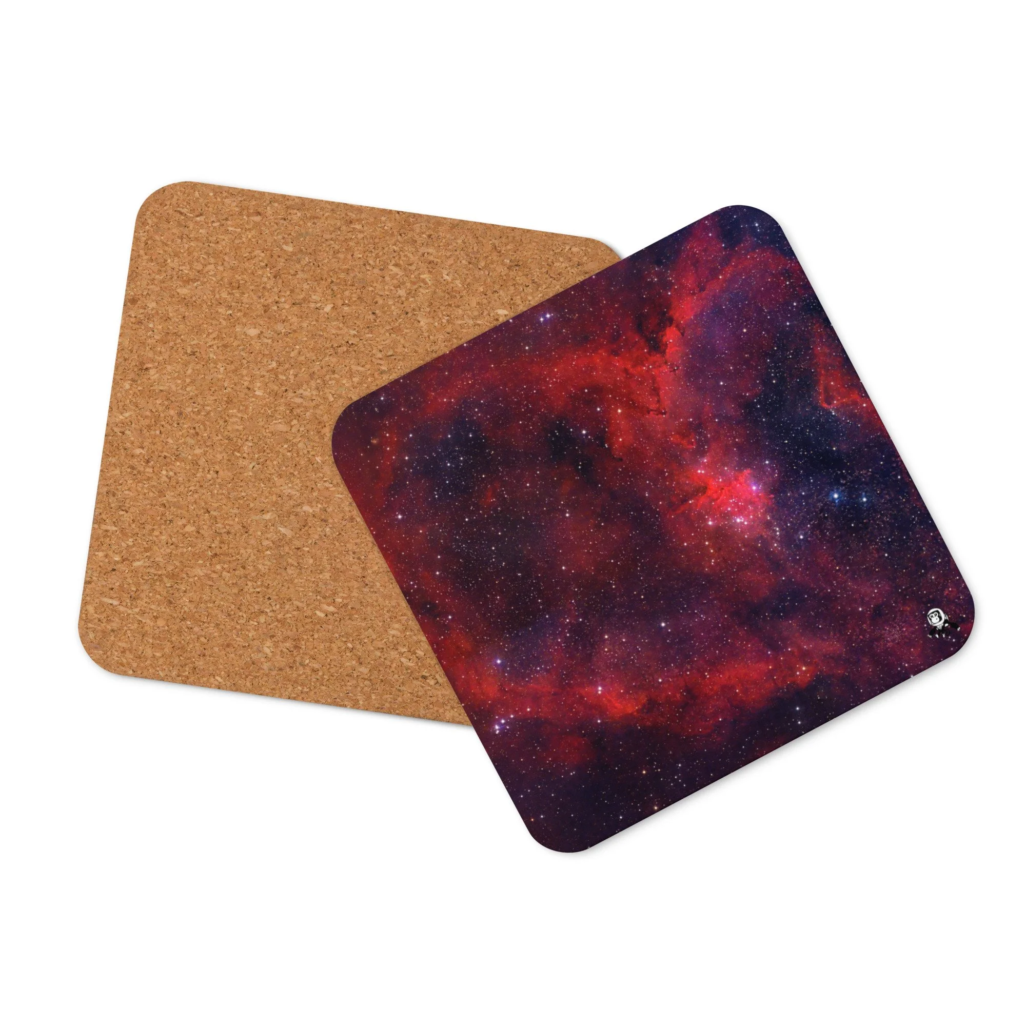 Heart Nebula printed on hardboard coaster — High Space Man