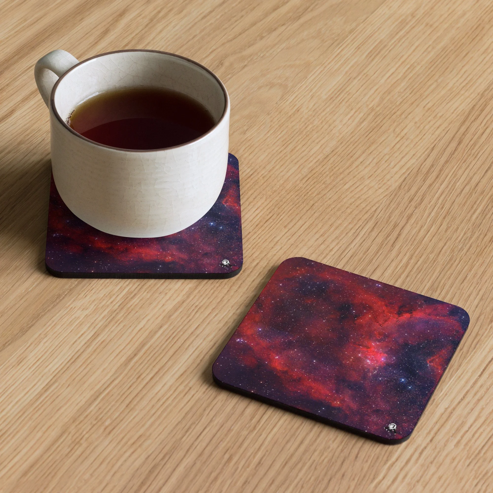 Heart Nebula printed on hardboard coaster — High Space Man