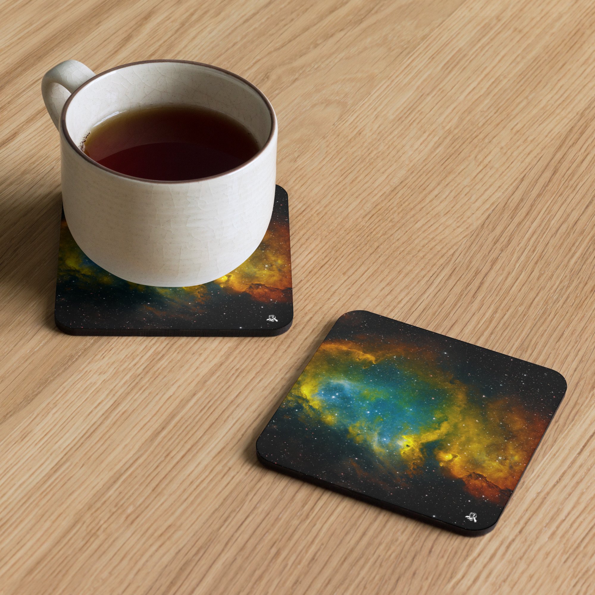Soul Nebula printed on hardboard coaster — High Space Man
