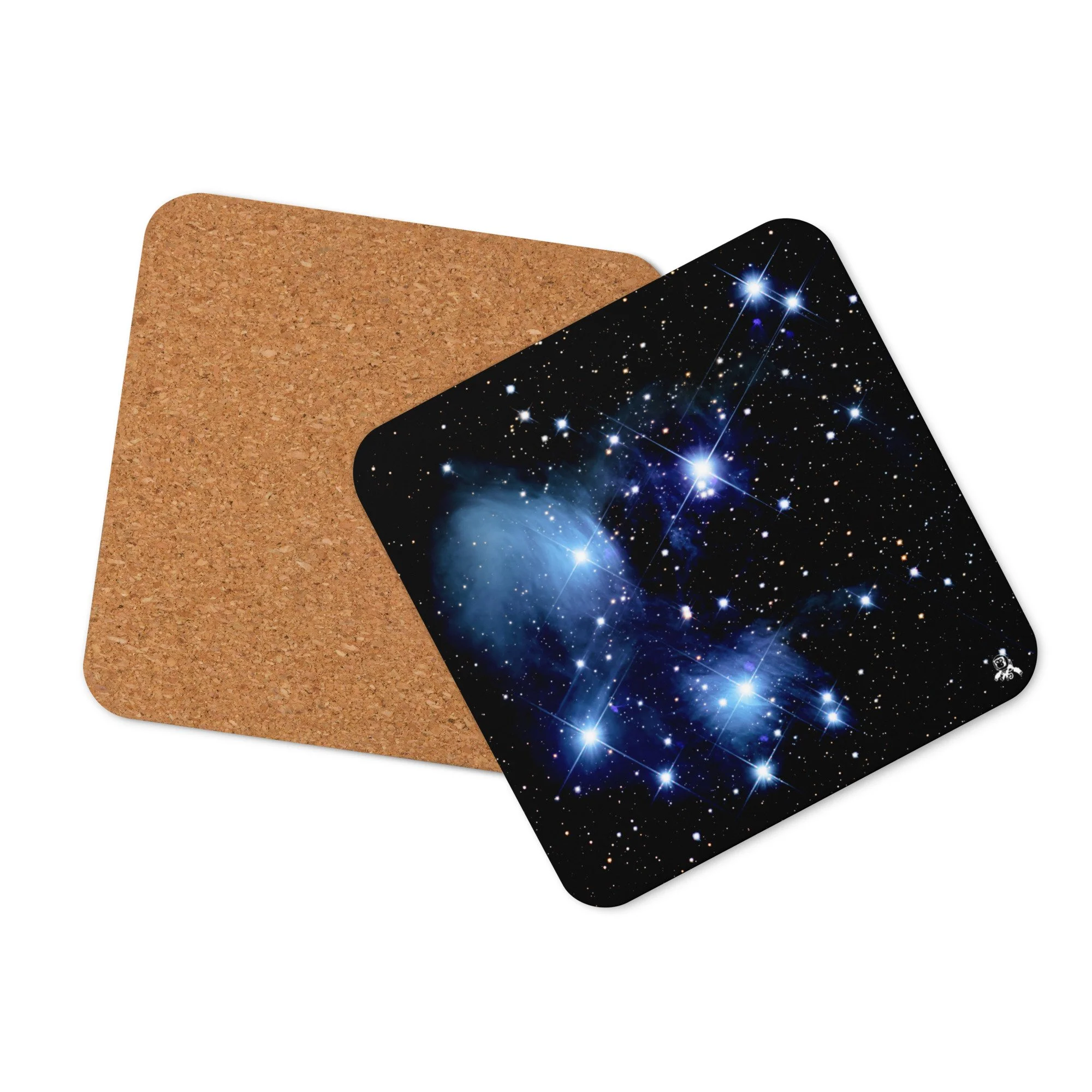 Pleiades star cluster printed on hardboard coaster — High Space Man