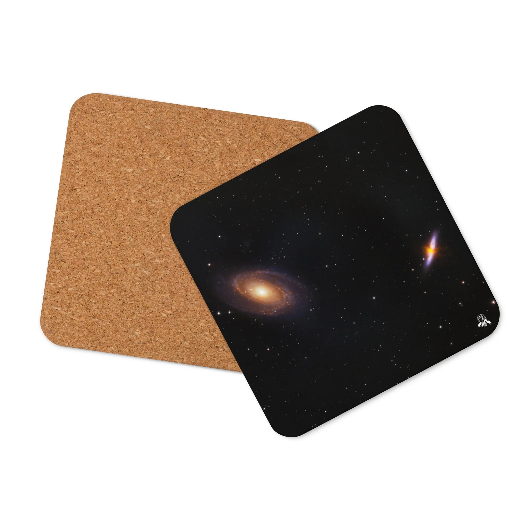 Bode's and Cigar Galaxy printed on hardboard coaster — High Space Man