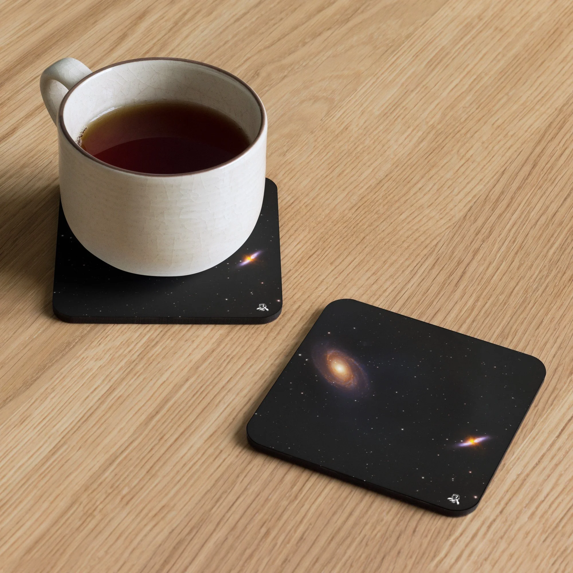 Bode's and Cigar Galaxy printed on hardboard coaster — High Space Man