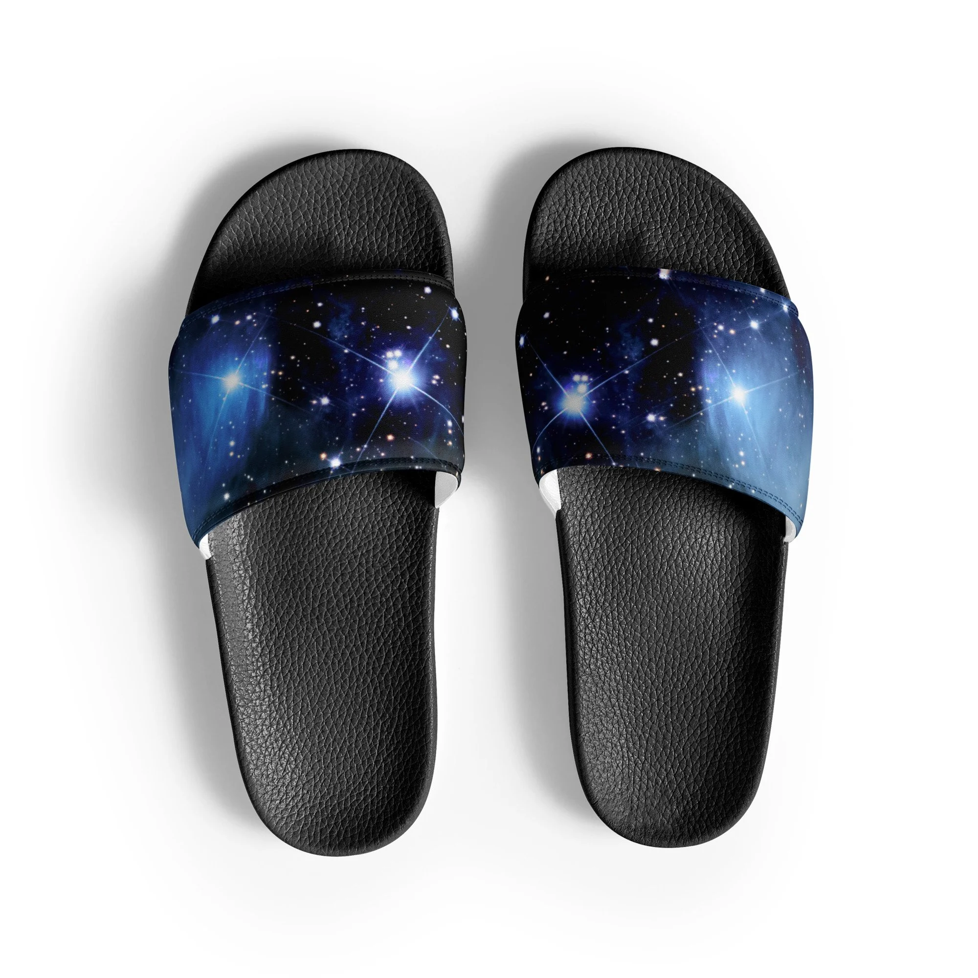 Pleiades star cluster printed on men's slip-on slides — High Space Man