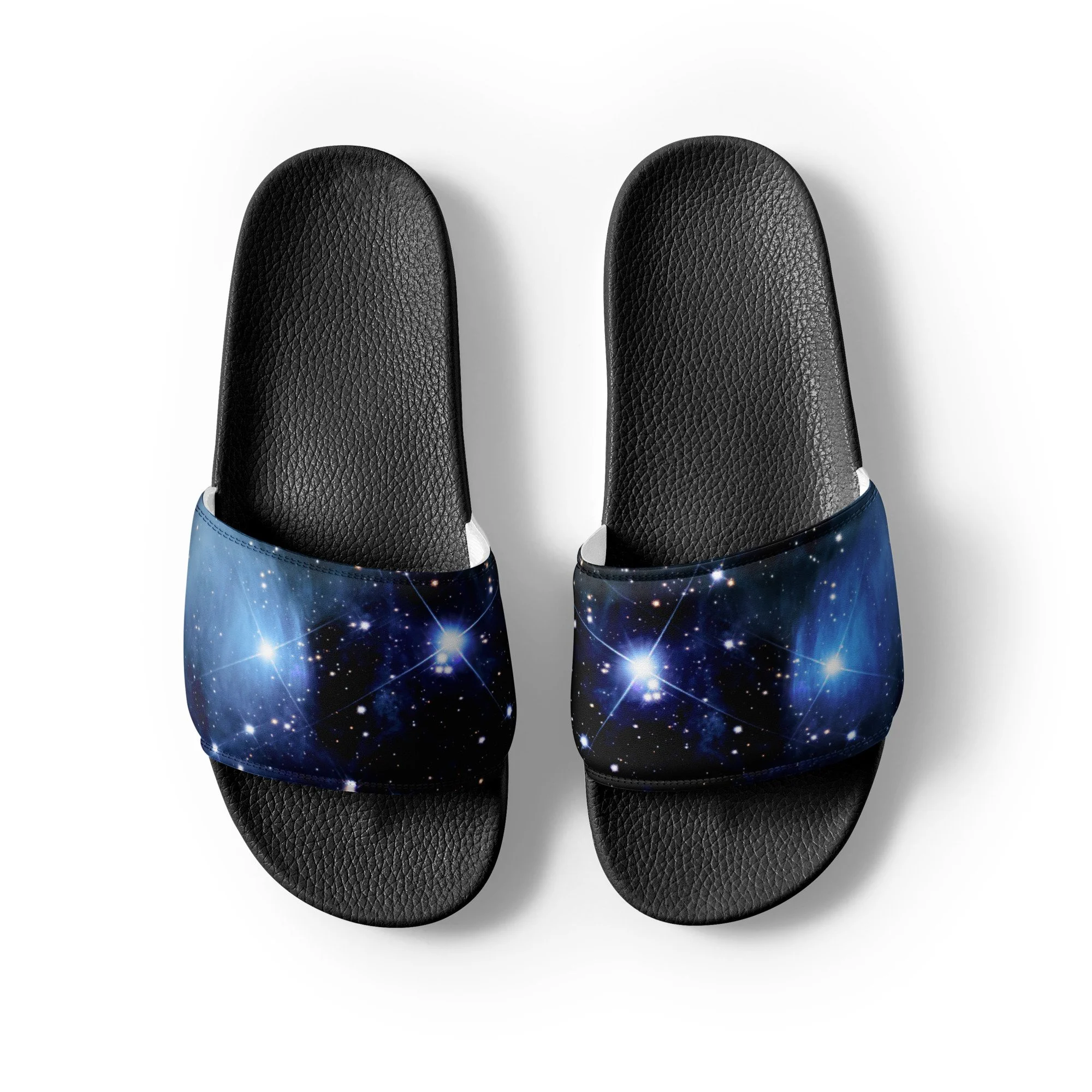 Pleiades star cluster printed on men's slip-on slides — High Space Man