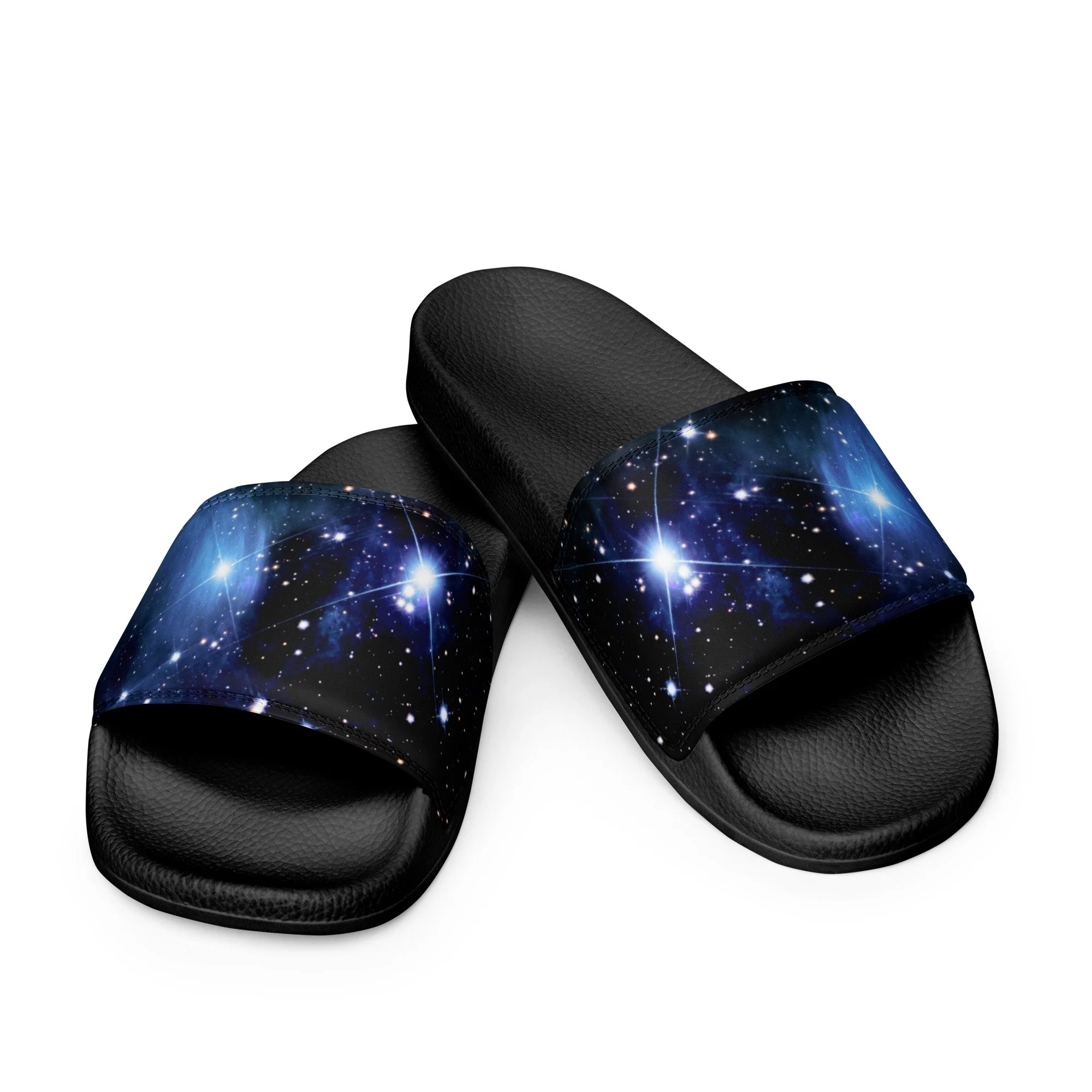 Pleiades star cluster printed on men's slip-on slides — High Space Man