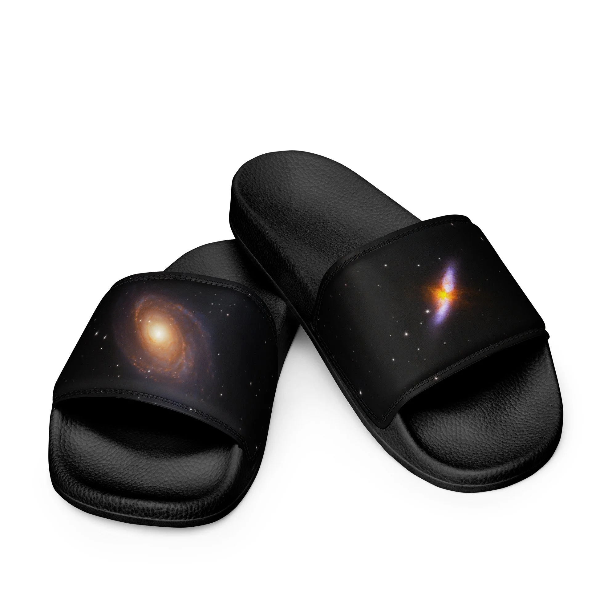 Bode's and Cigar Galaxy printed on men's slip-on slides — High Space Man