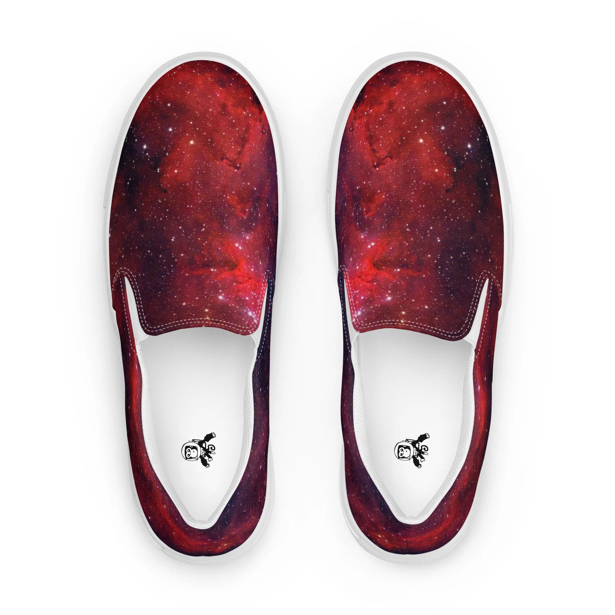 Heart Nebula printed on men's slip-on canvas shoes — High Space Man