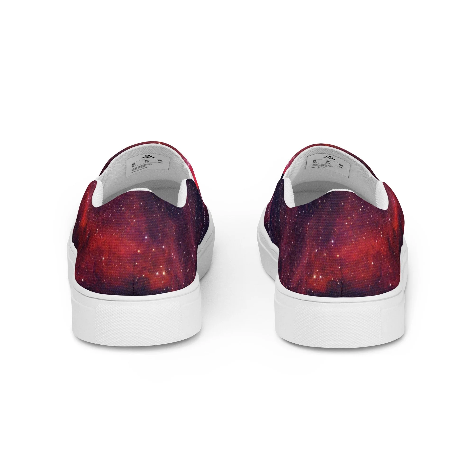 Heart Nebula printed on men's slip-on canvas shoes — High Space Man