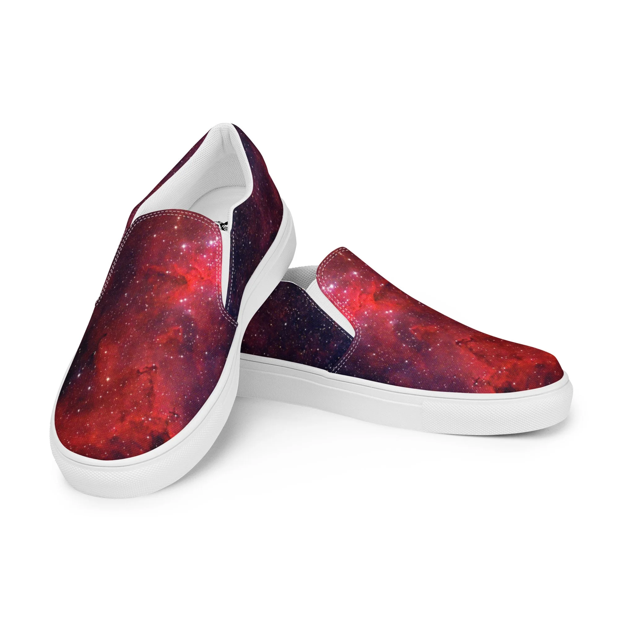 Heart Nebula printed on men's slip-on canvas shoes — High Space Man