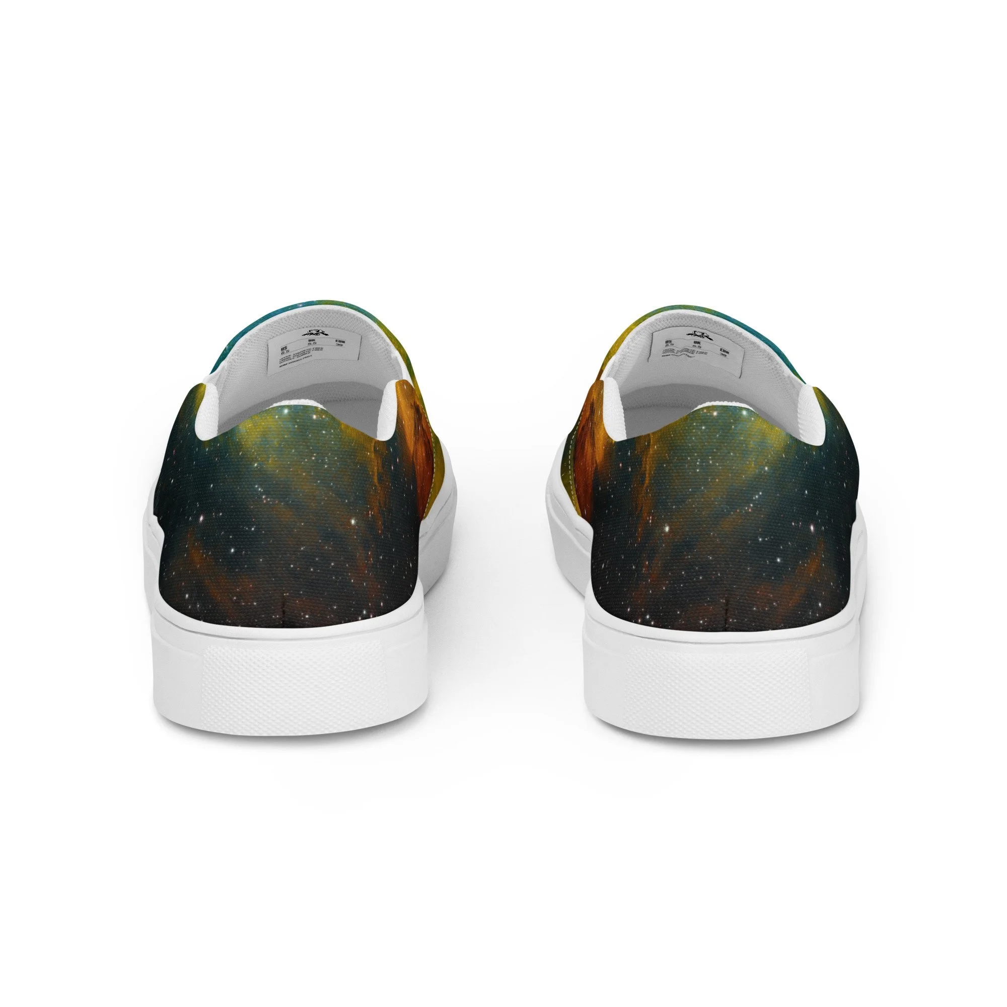 Soul Nebula printed on men's slip-on canvas shoes — High Space Man