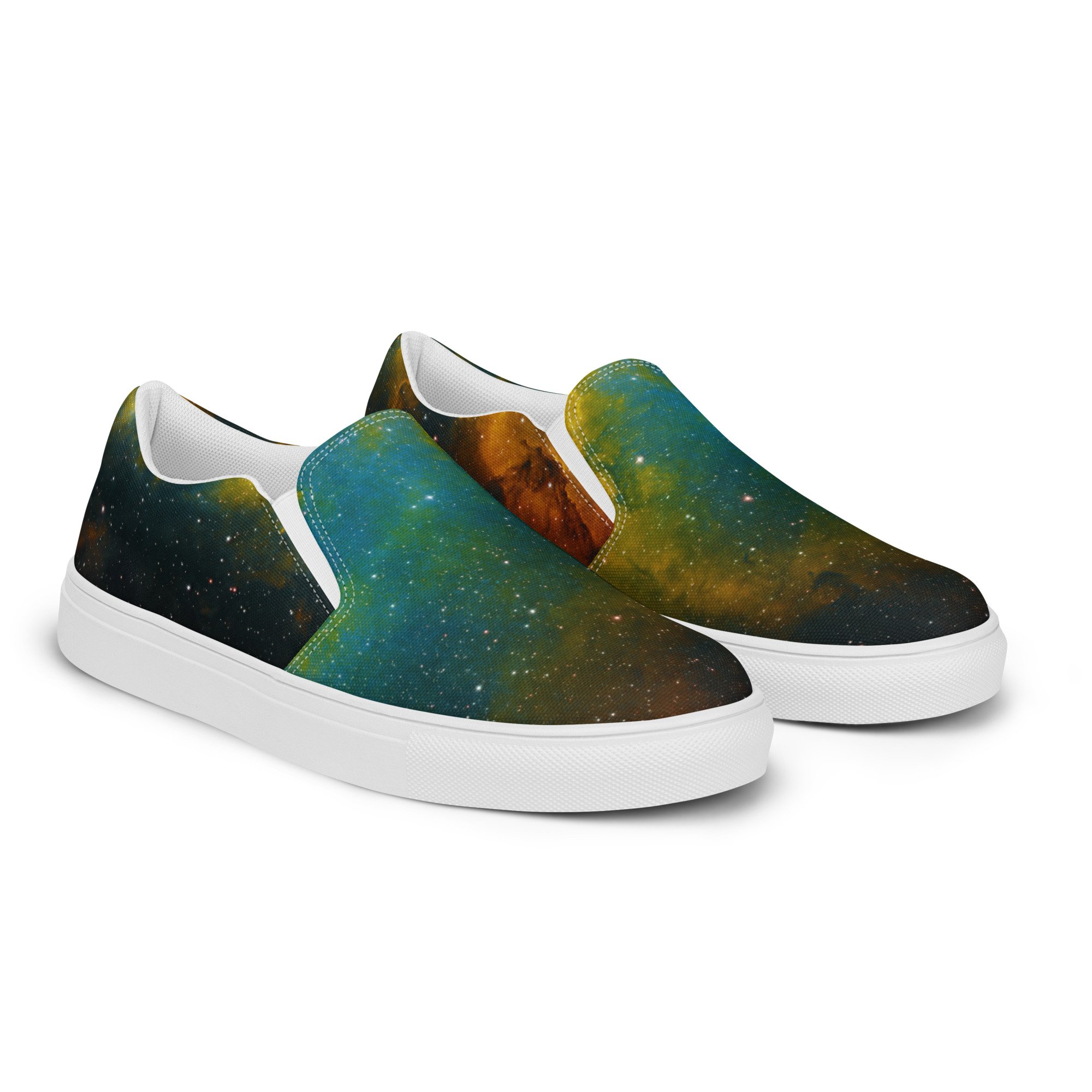 Soul Nebula printed on women's slip-on canvas shoes — High Space Man