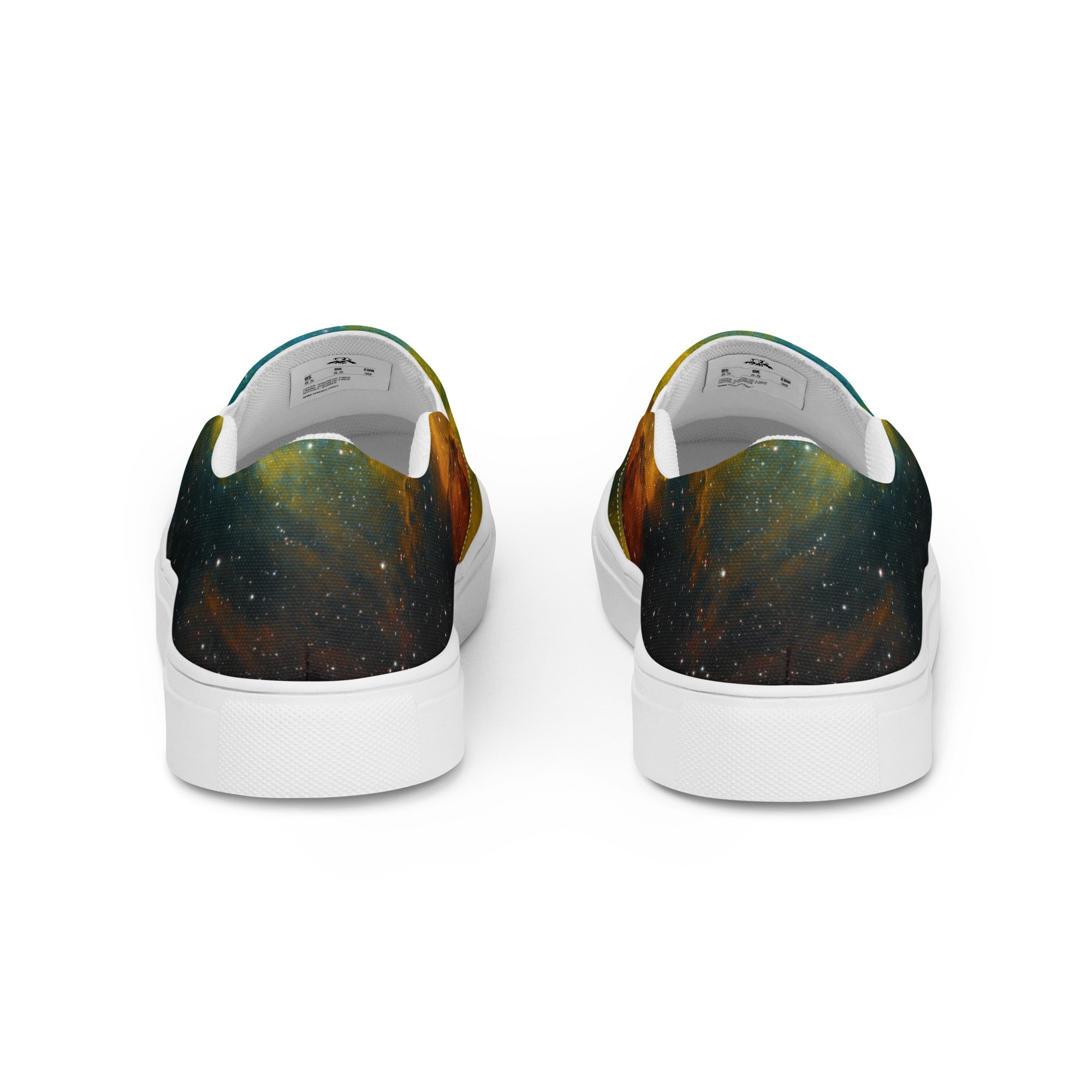 Soul Nebula printed on women's slip-on canvas shoes — High Space Man