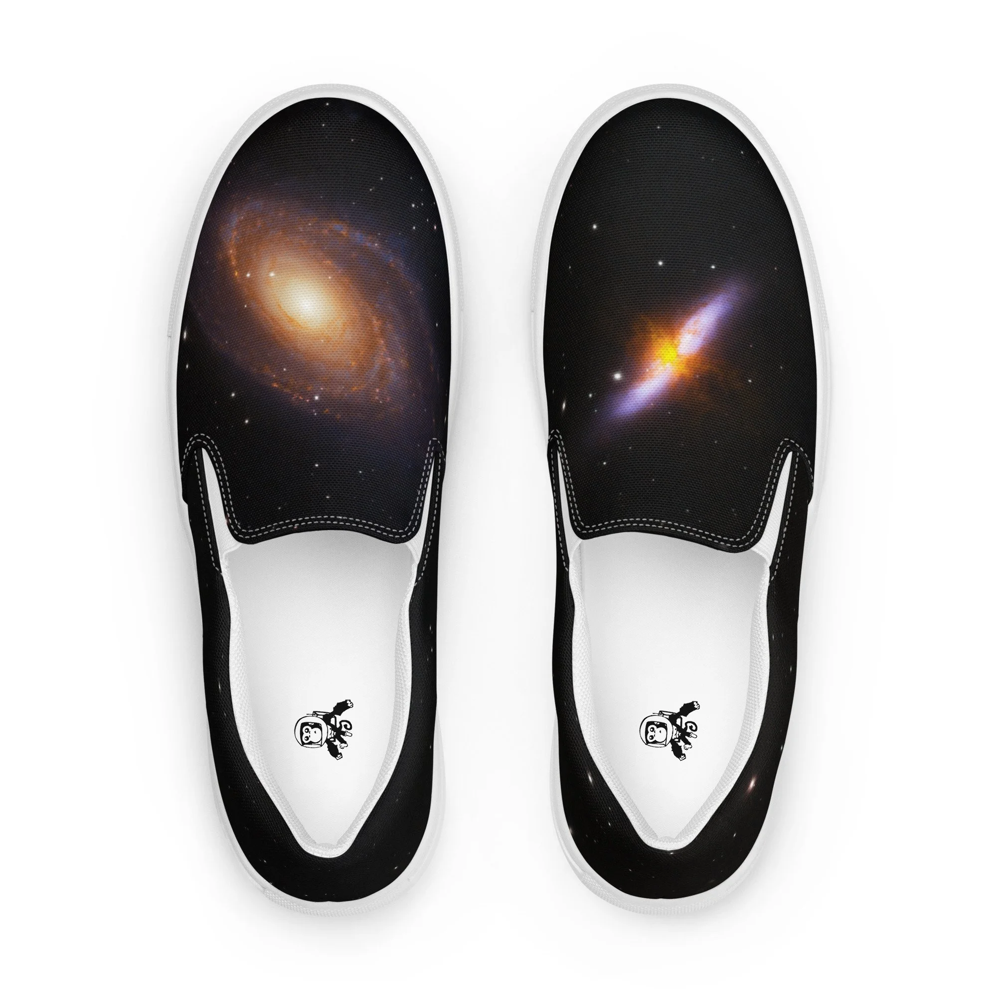 Bode's and Cigar Galaxy printed on men's slip-on canvas shoes — High Space Man