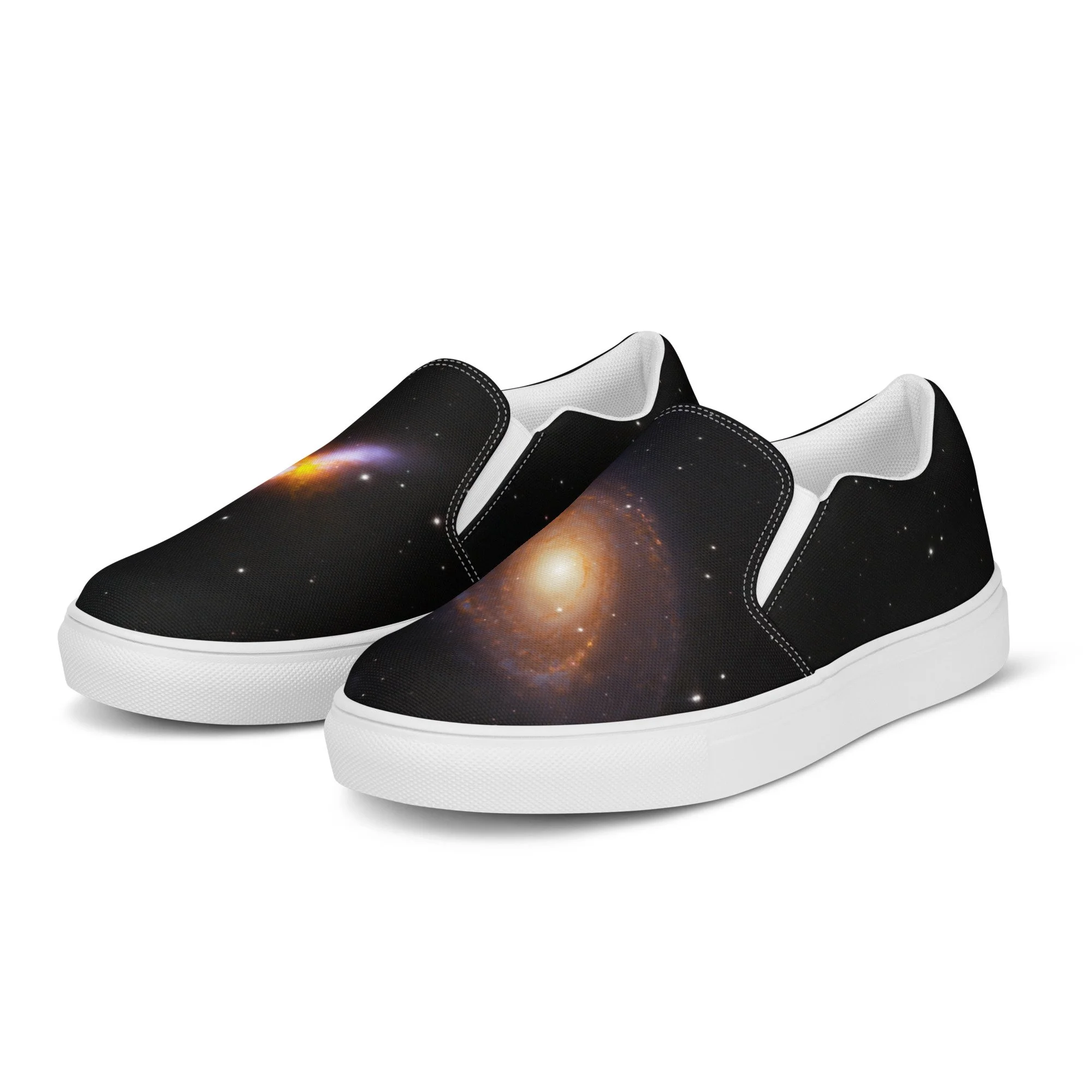 Bode's and Cigar Galaxy printed on men's slip-on canvas shoes — High Space Man