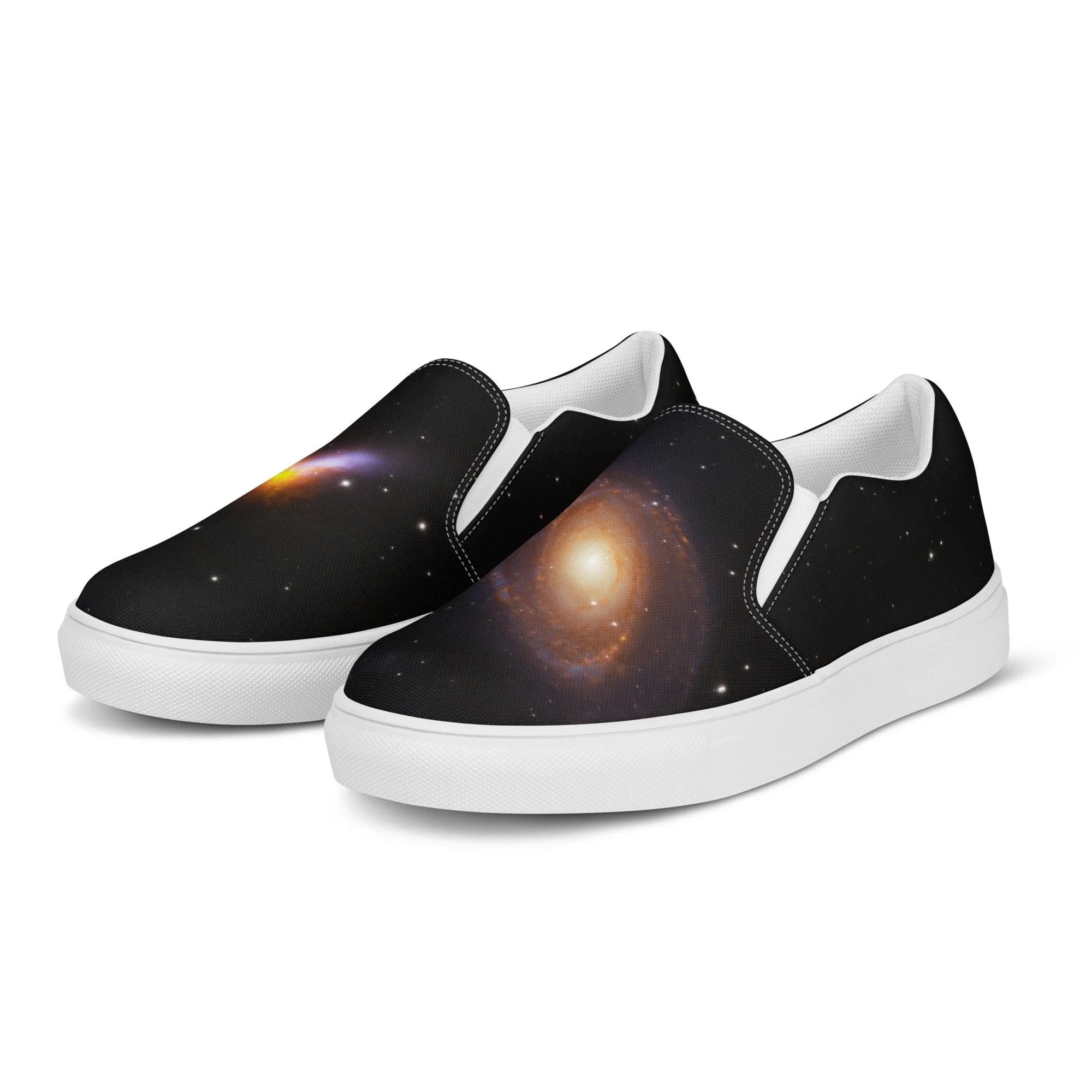 Bode's and Cigar Galaxy printed on women's slip-on canvas shoes — High Space Man