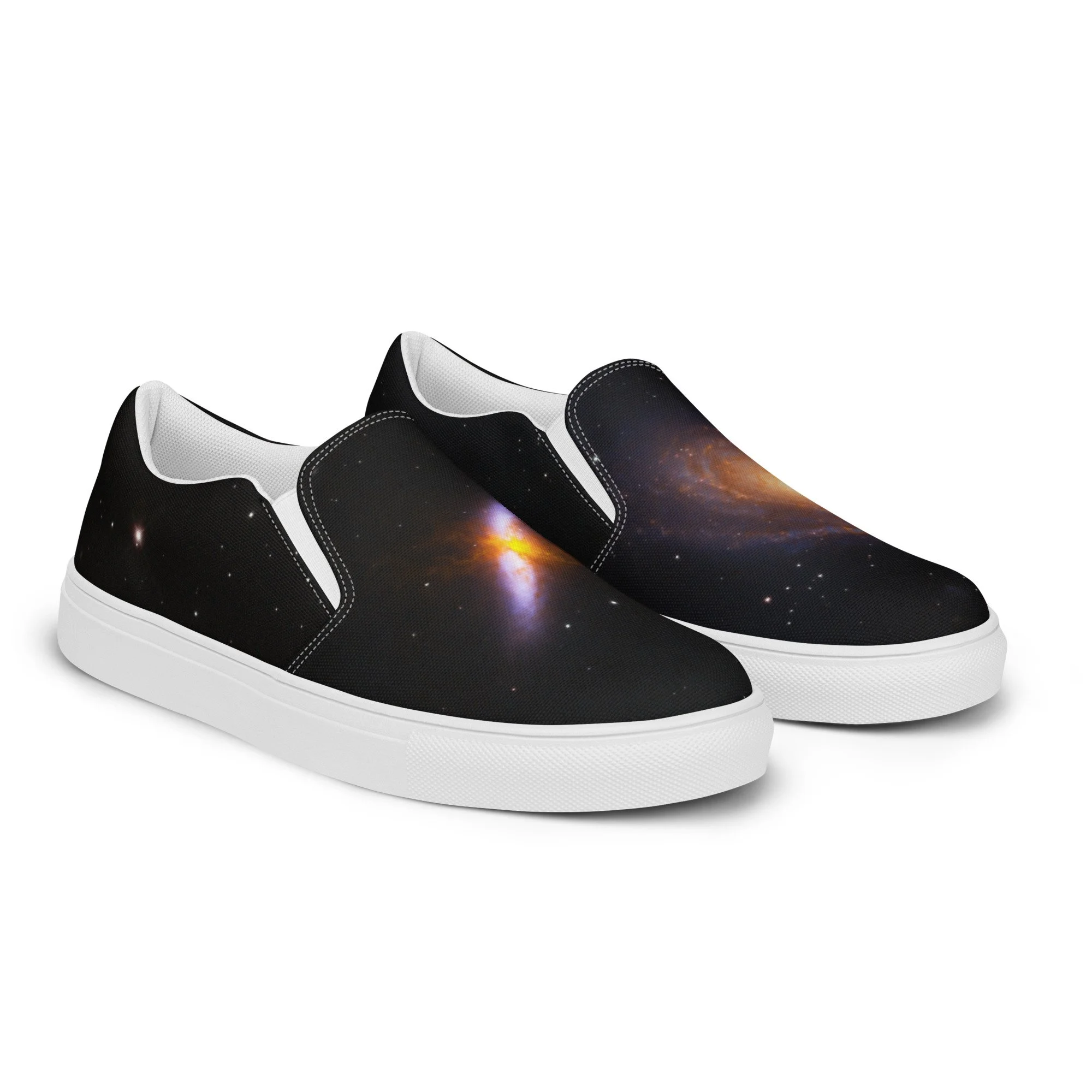 Bode's and Cigar Galaxy printed on women's slip-on canvas shoes — High Space Man