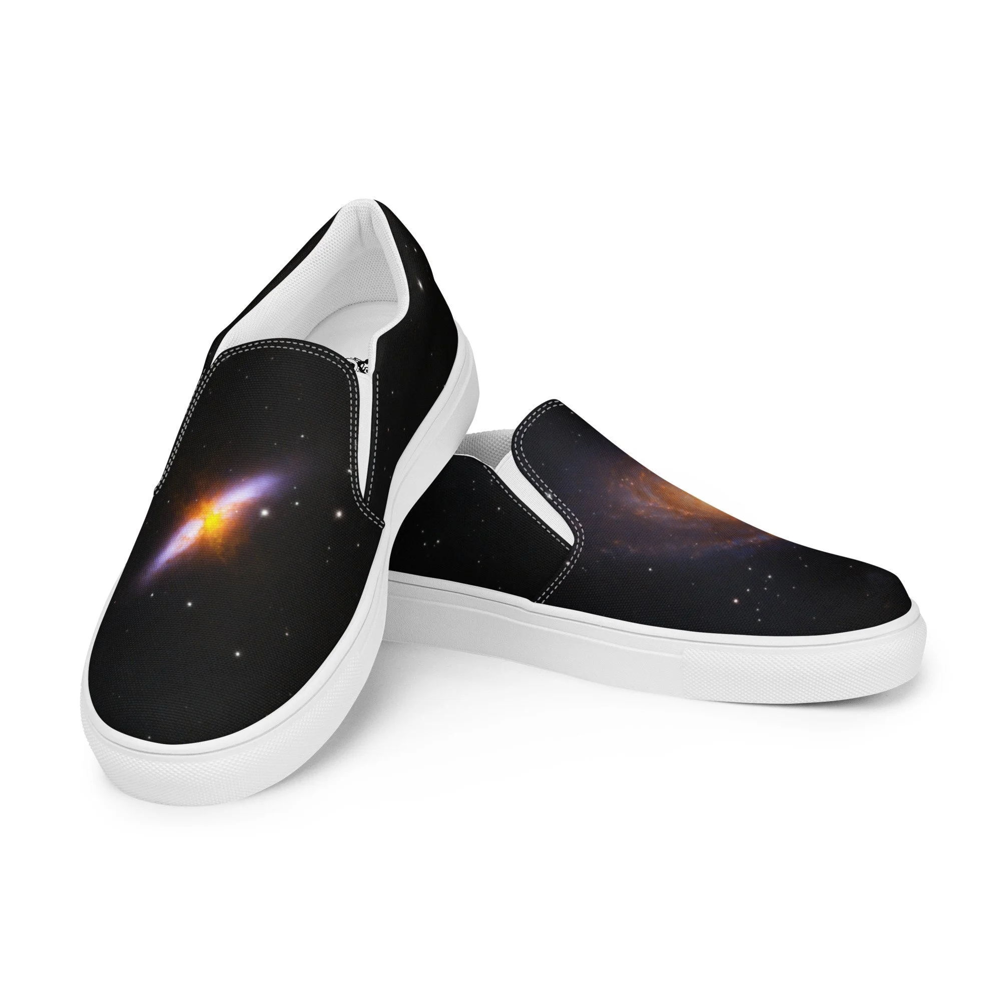 Bode's and Cigar Galaxy printed on women's slip-on canvas shoes — High Space Man