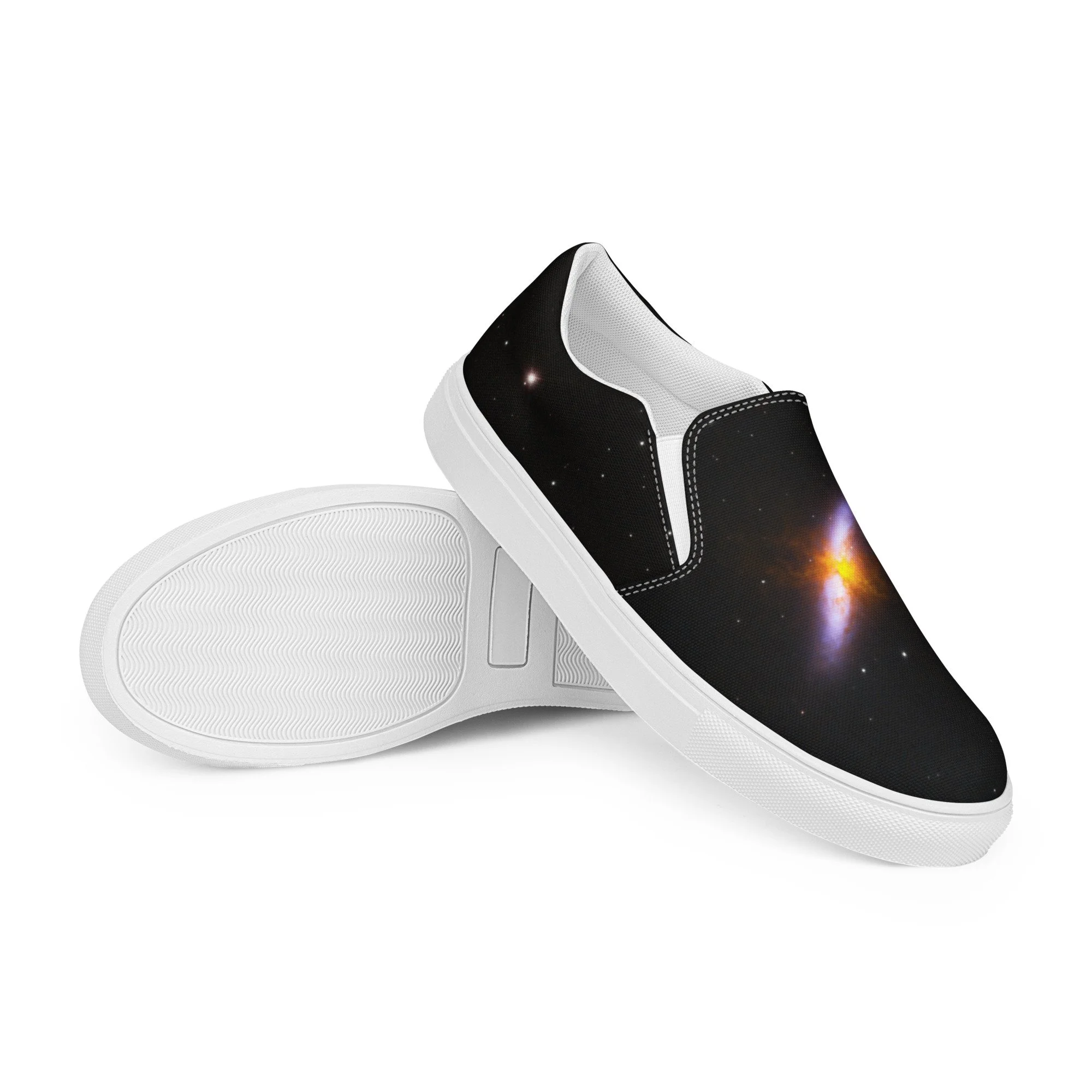 Bode's and Cigar Galaxy printed on women's slip-on canvas shoes — High Space Man
