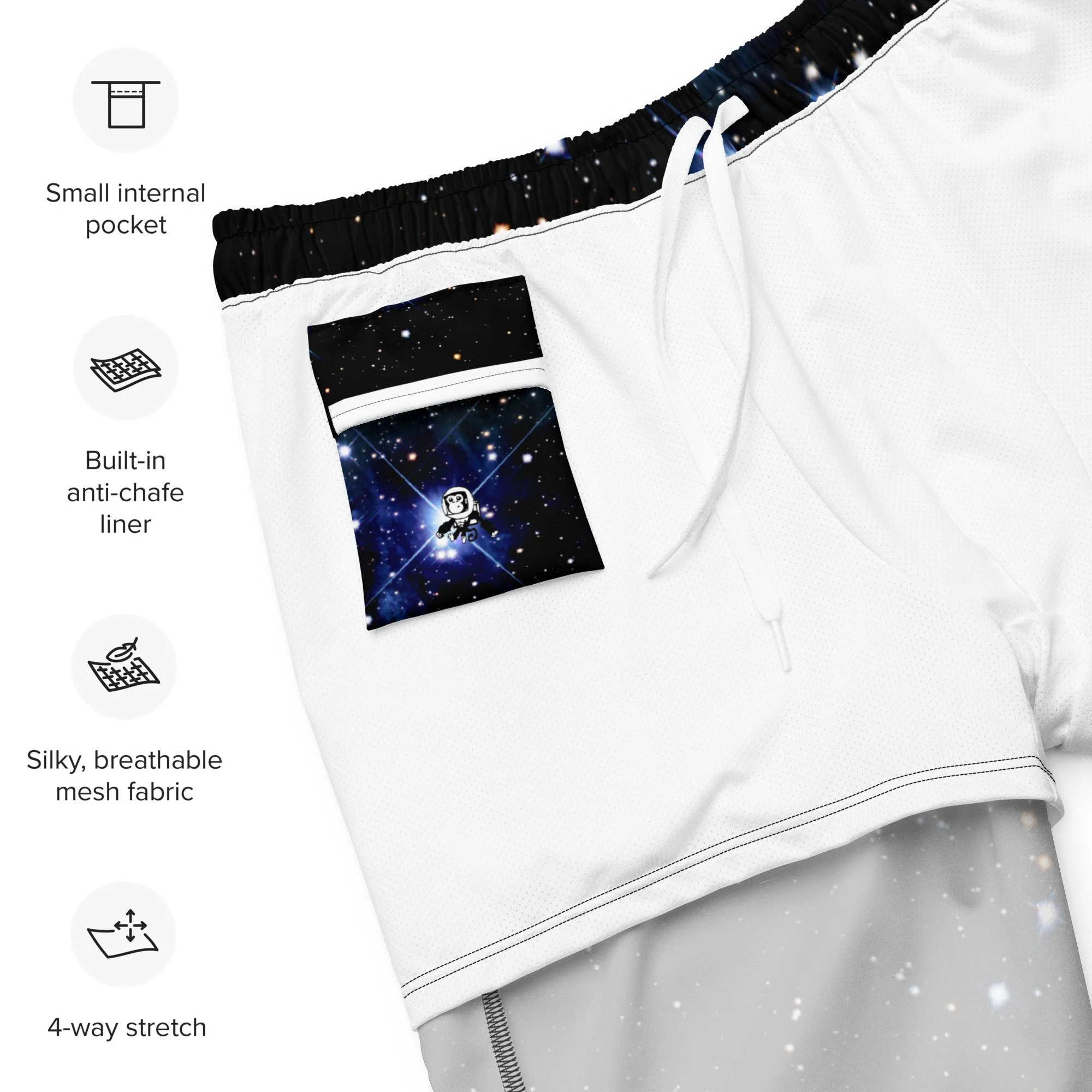 Pleiades star cluster printed on men's swim trunks — High Space Man
