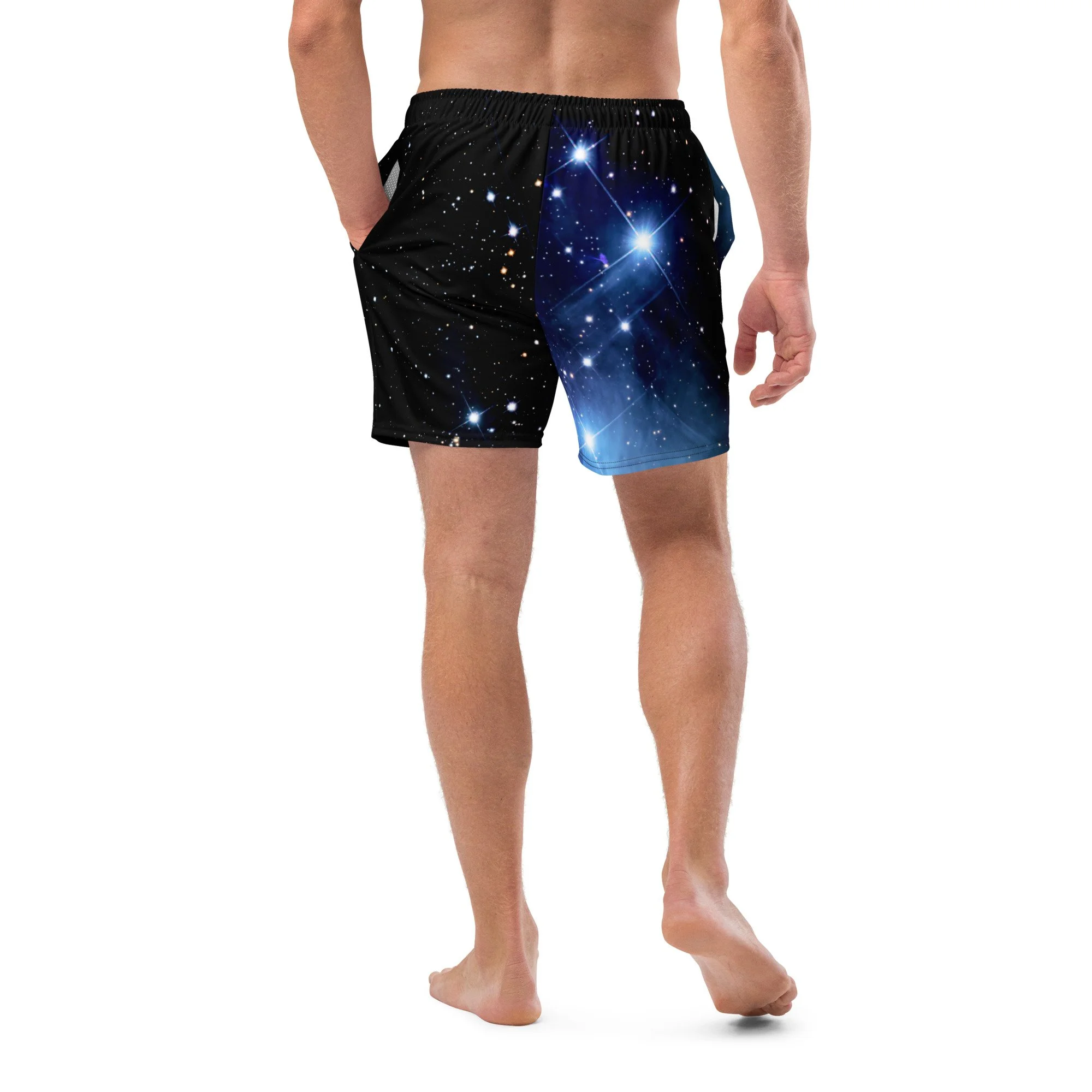 Pleiades star cluster printed on men's swim trunks — High Space Man