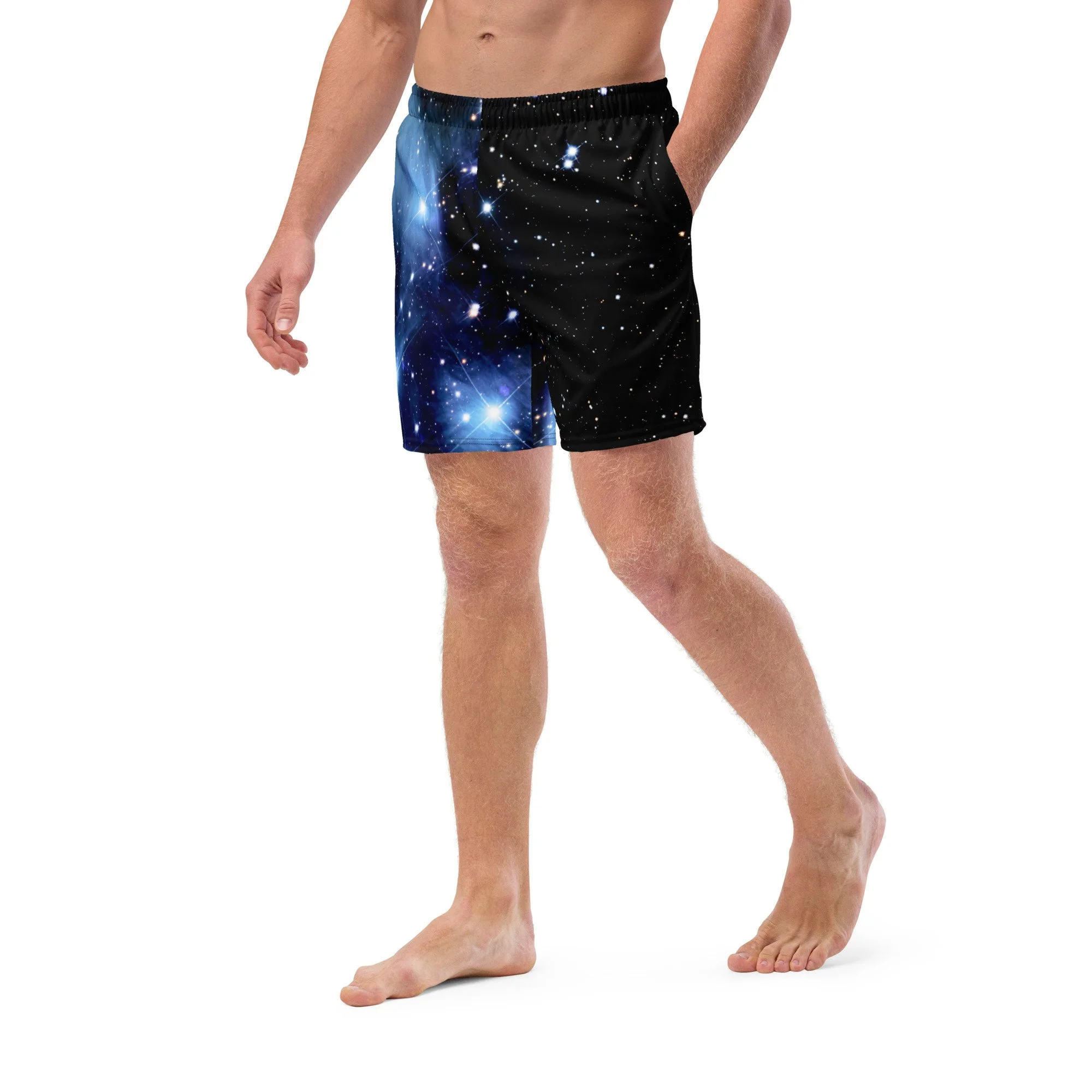 Pleiades star cluster printed on men's swim trunks — High Space Man