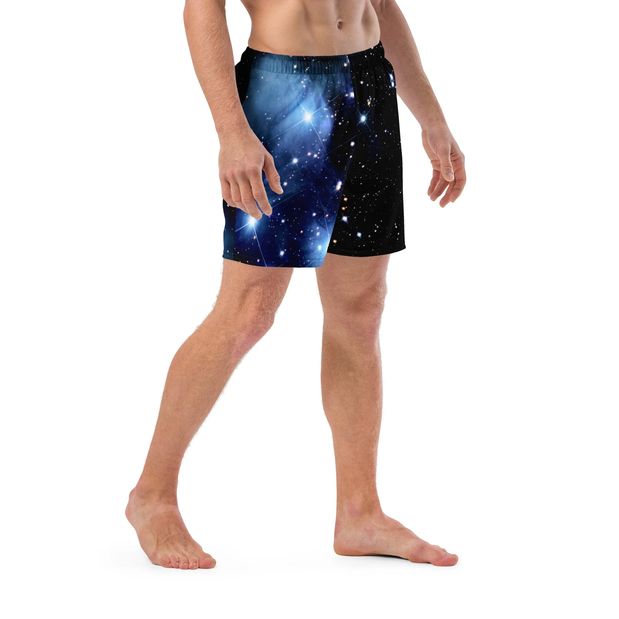 Pleiades star cluster printed on men's swim trunks — High Space Man
