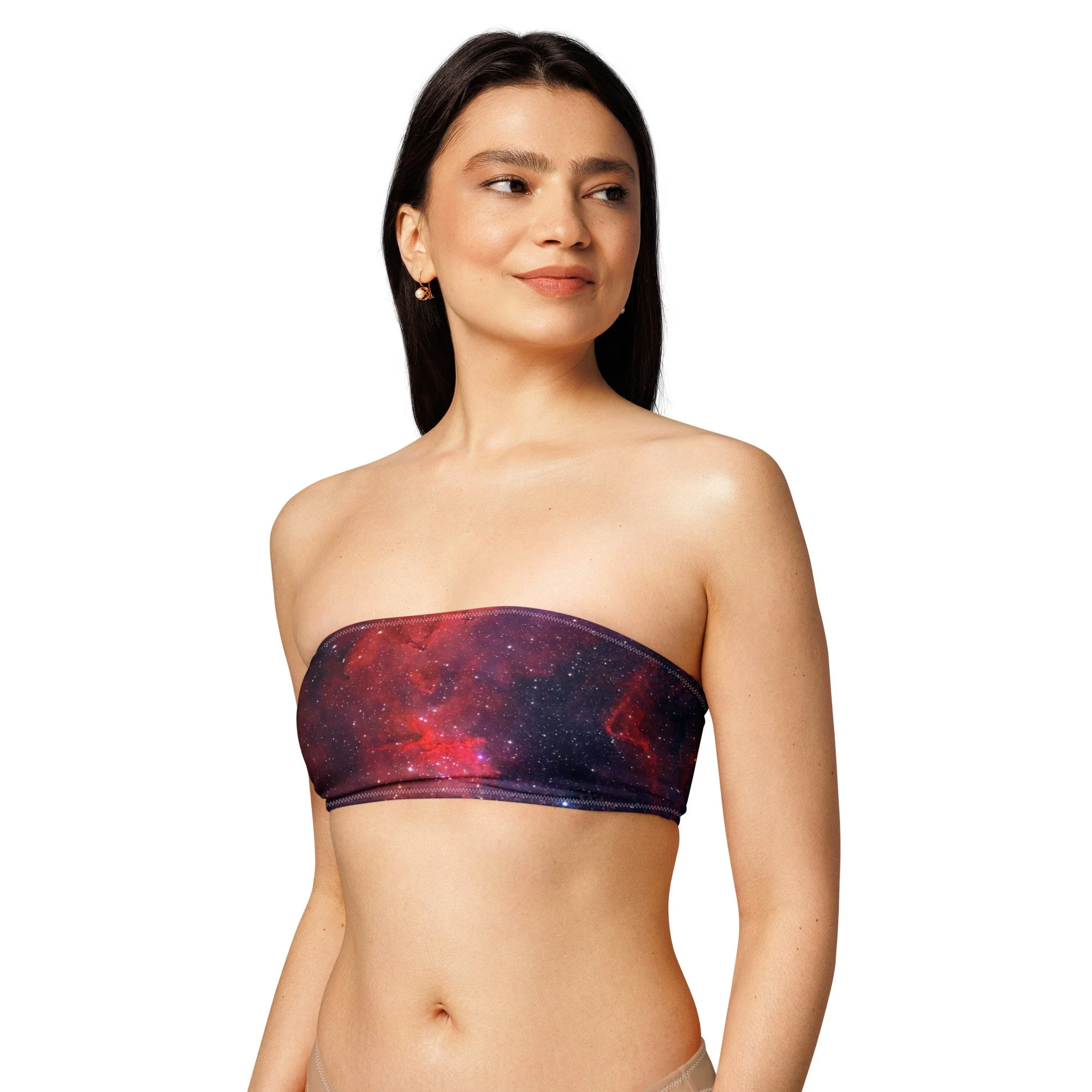 Heart Nebula printed on bandeau bikini top — High Space Man