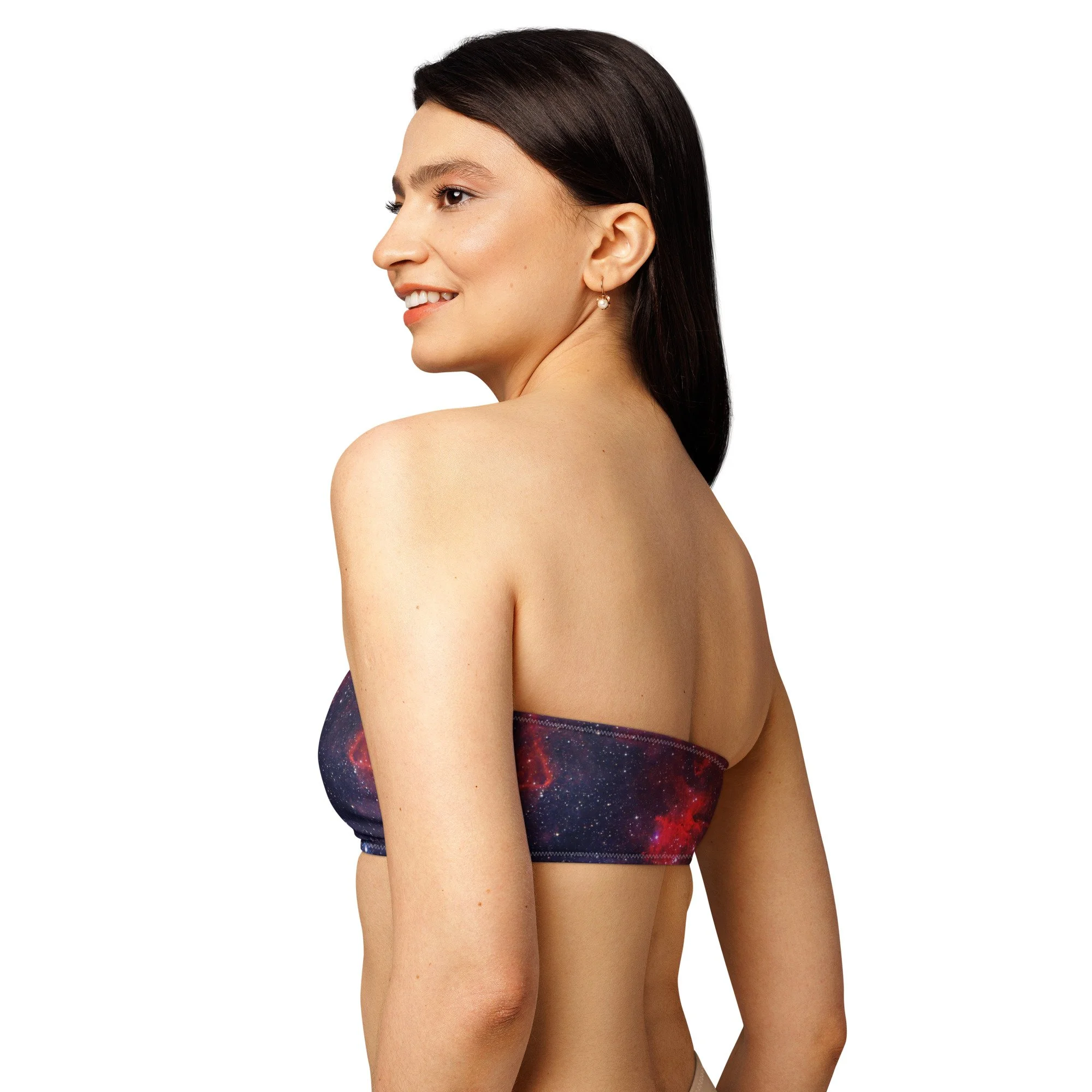 Heart Nebula printed on bandeau bikini top — High Space Man
