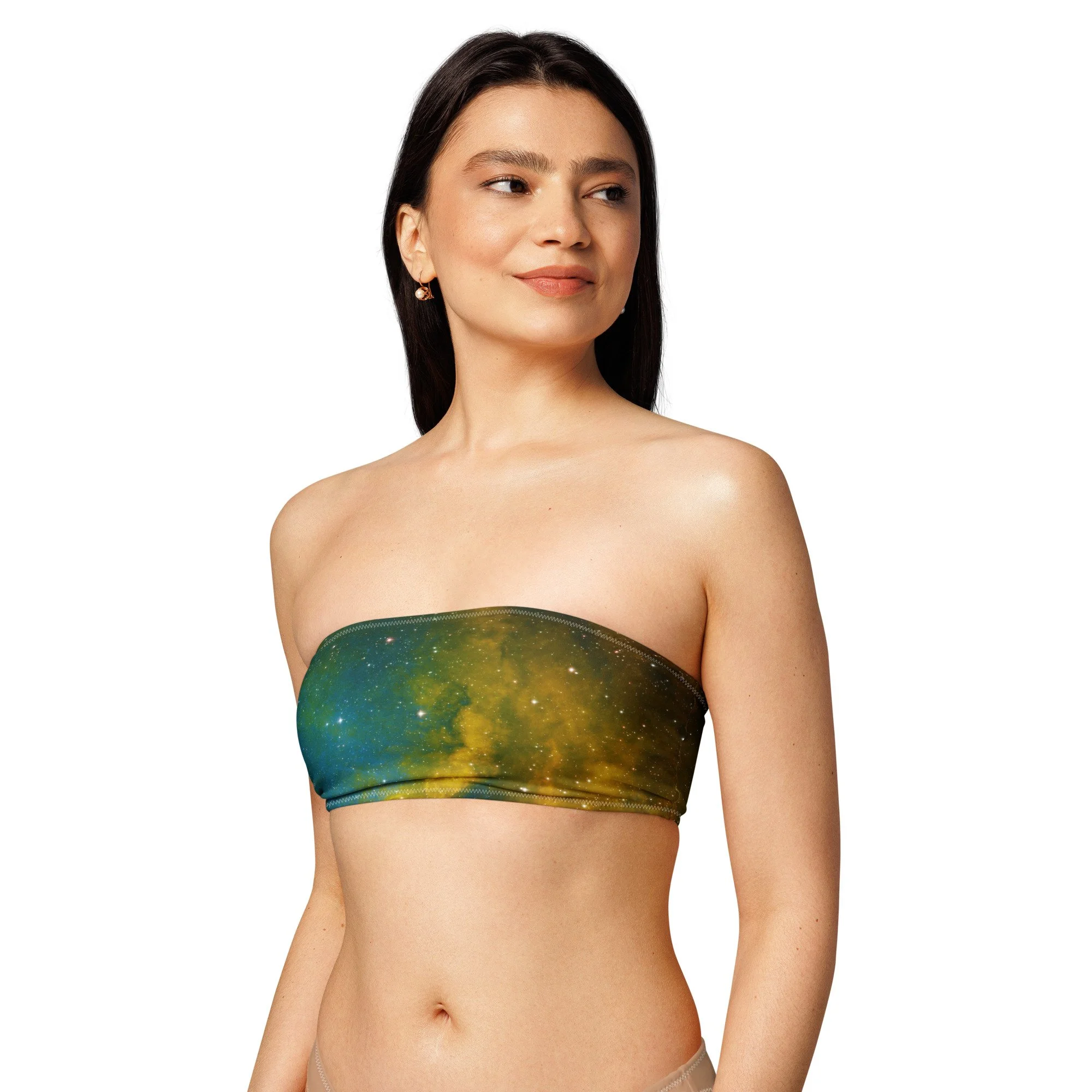 Soul Nebula printed on bandeau bikini top — High Space Man