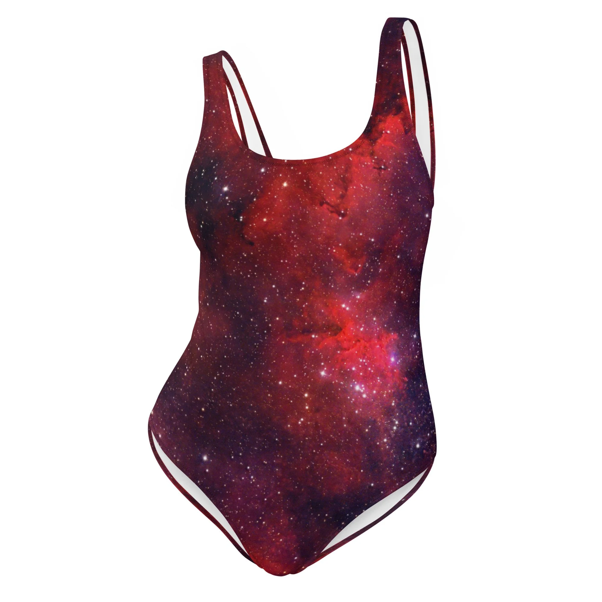 Heart Nebula printed on women's one-piece swimsuit — High Space Man