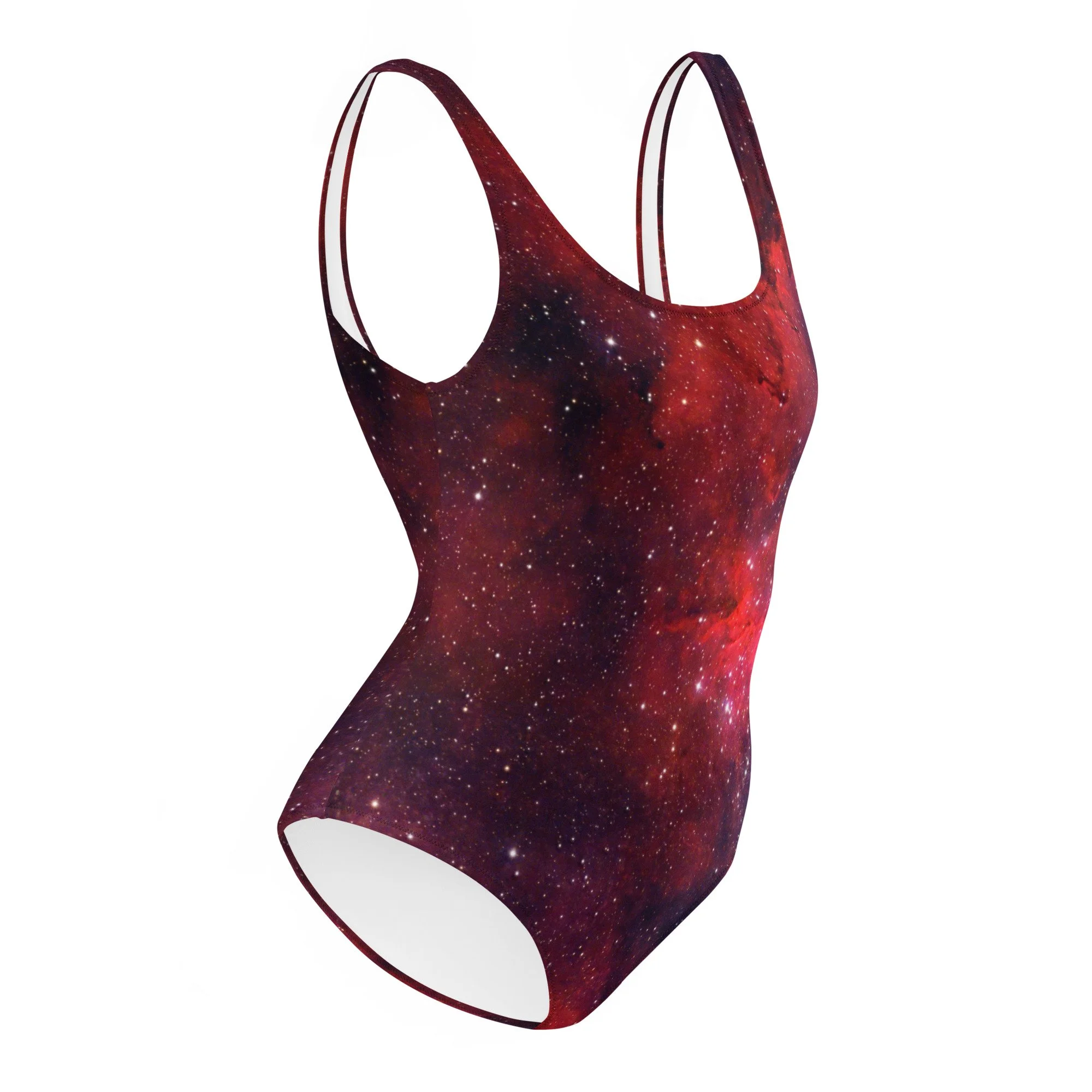 Heart Nebula printed on women's one-piece swimsuit — High Space Man