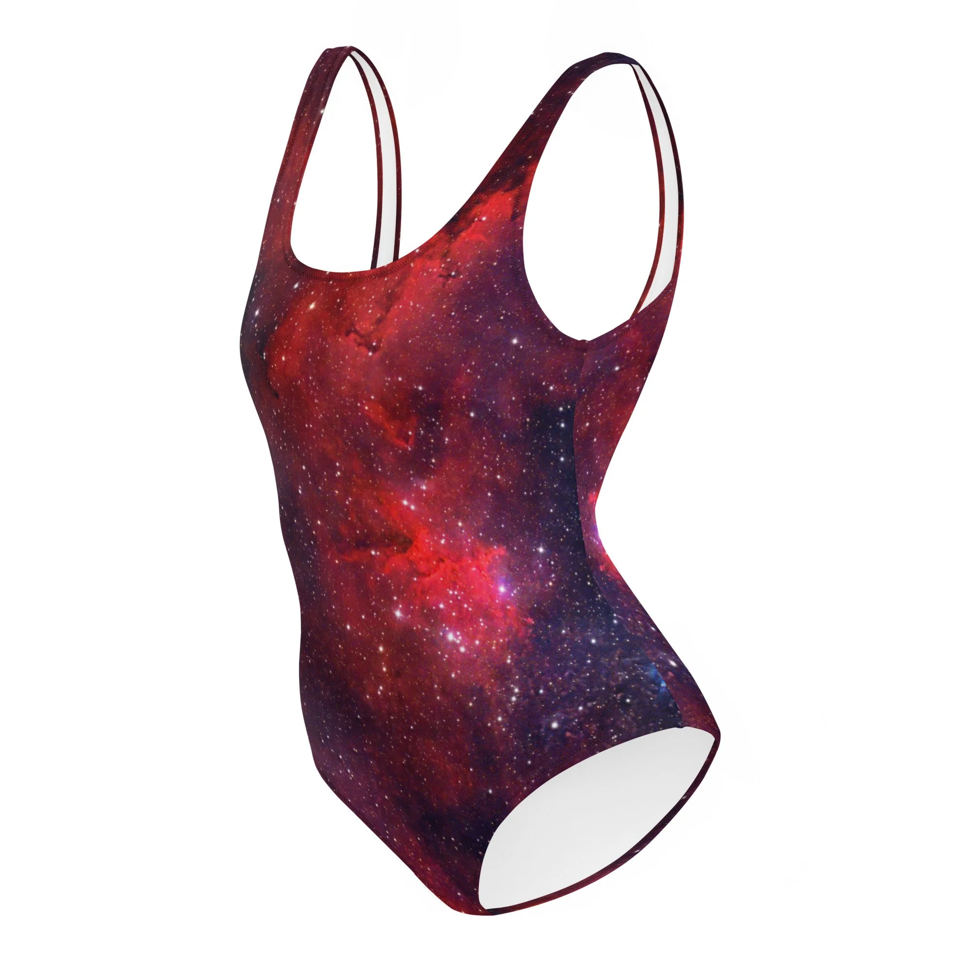 Heart Nebula printed on women's one-piece swimsuit — High Space Man