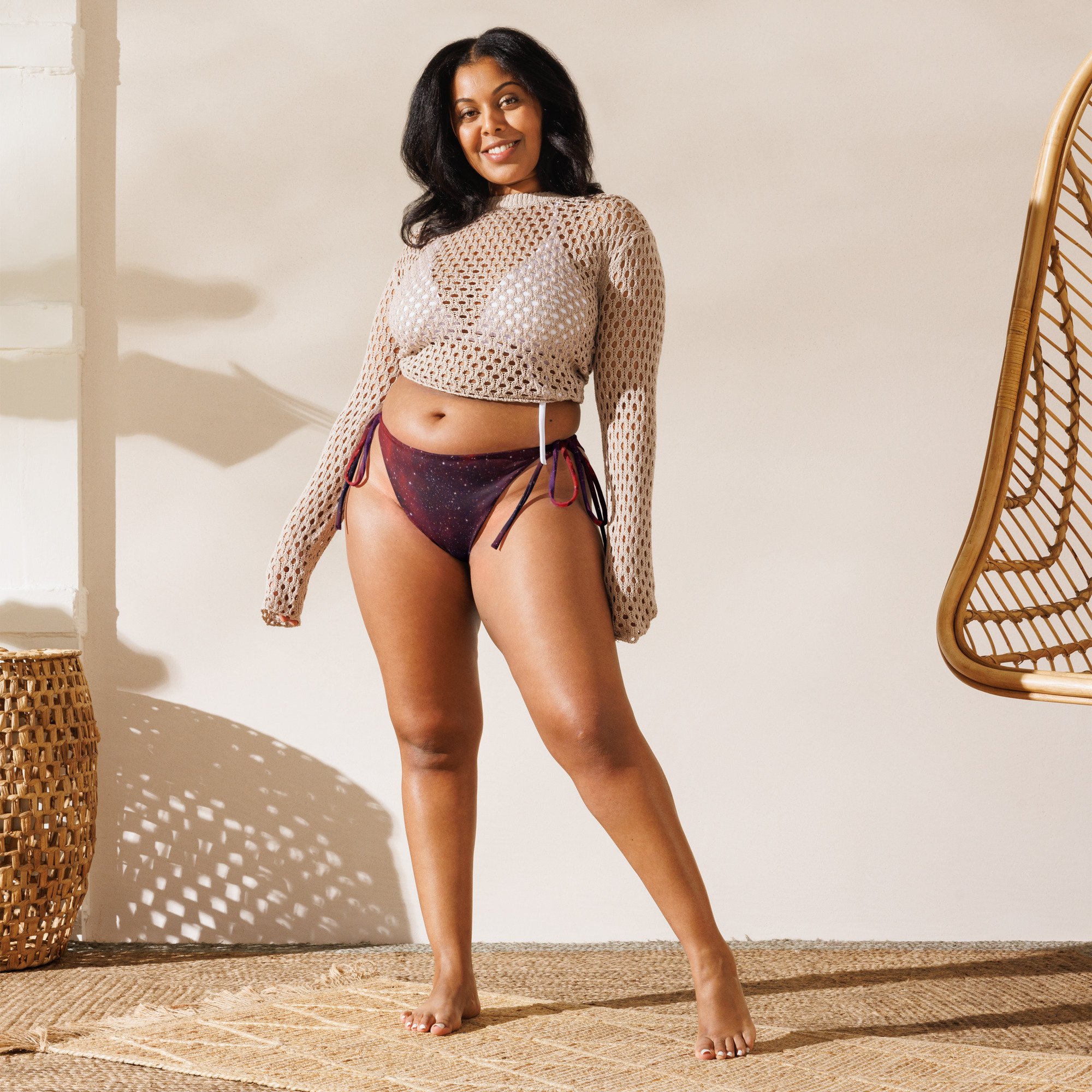 Heart Nebula printed on string bikini bottom — High Space Man