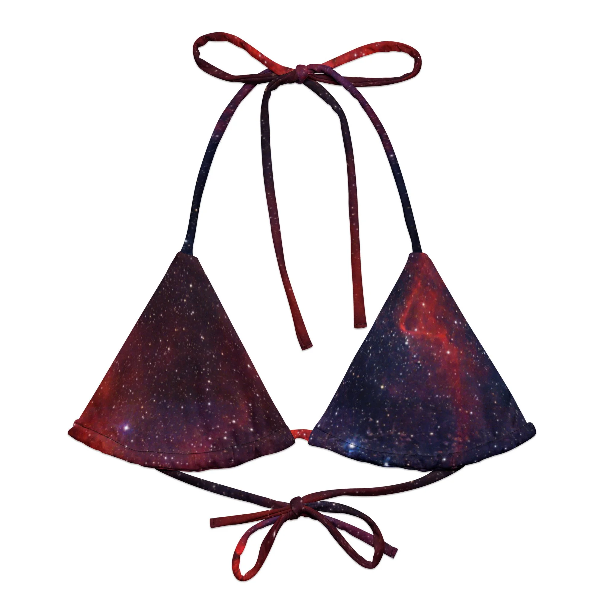 Heart Nebula printed on padded string bikini top — High Space Man