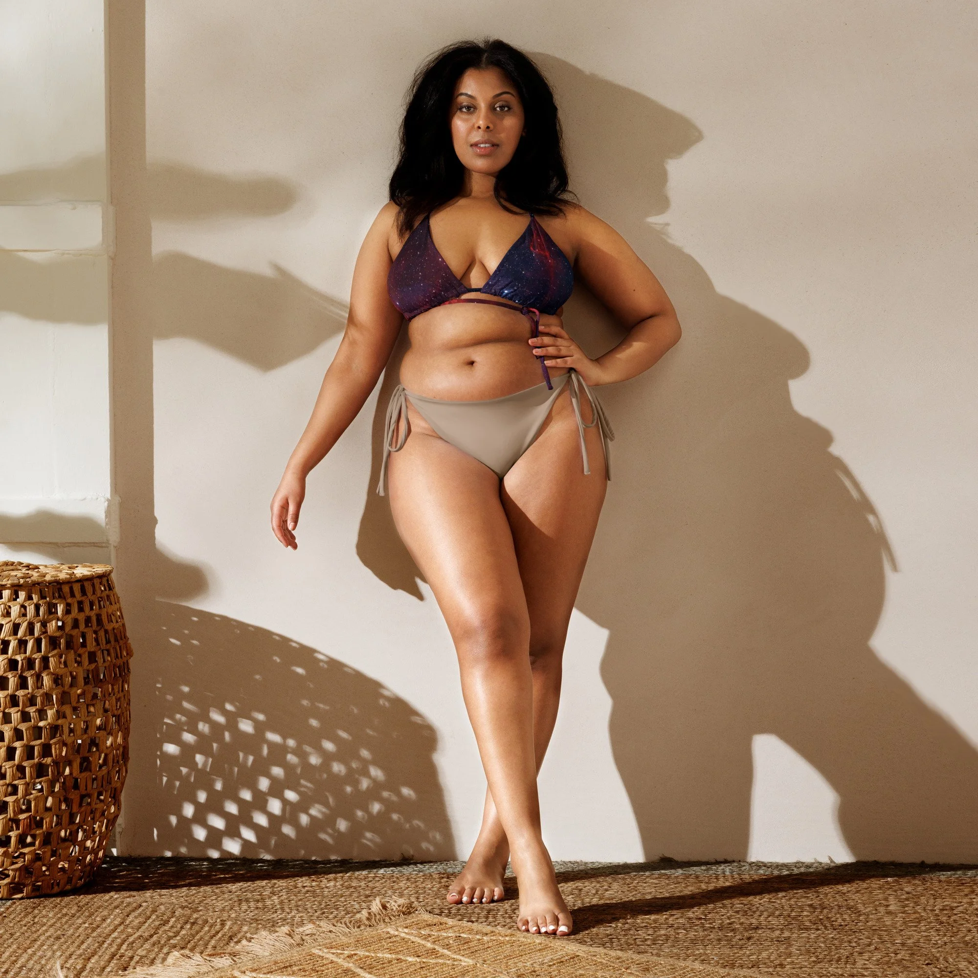 Heart Nebula printed on padded string bikini top — High Space Man