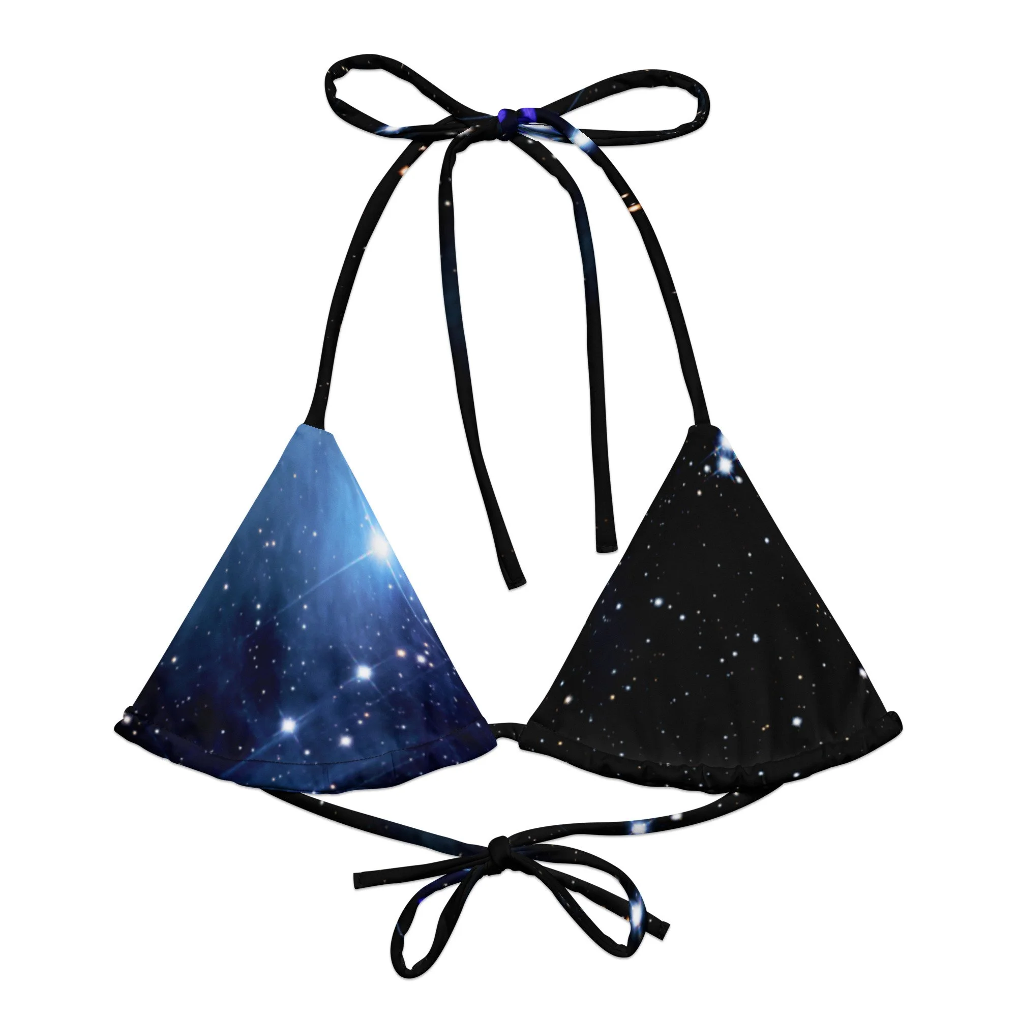 Pleiades star cluster printed on padded string bikini top — High Space Man