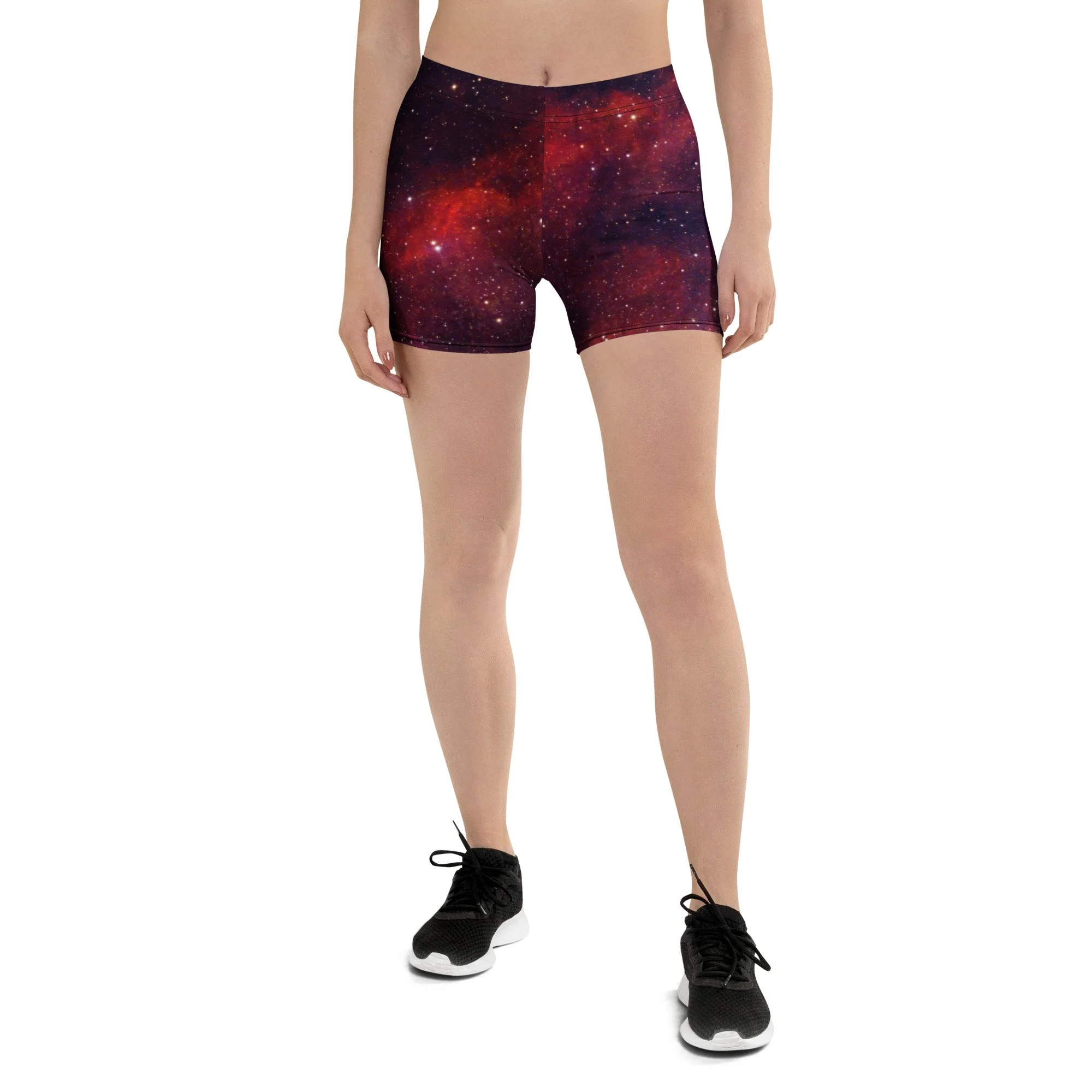 Heart Nebula printed on women's short tights — High Space Man