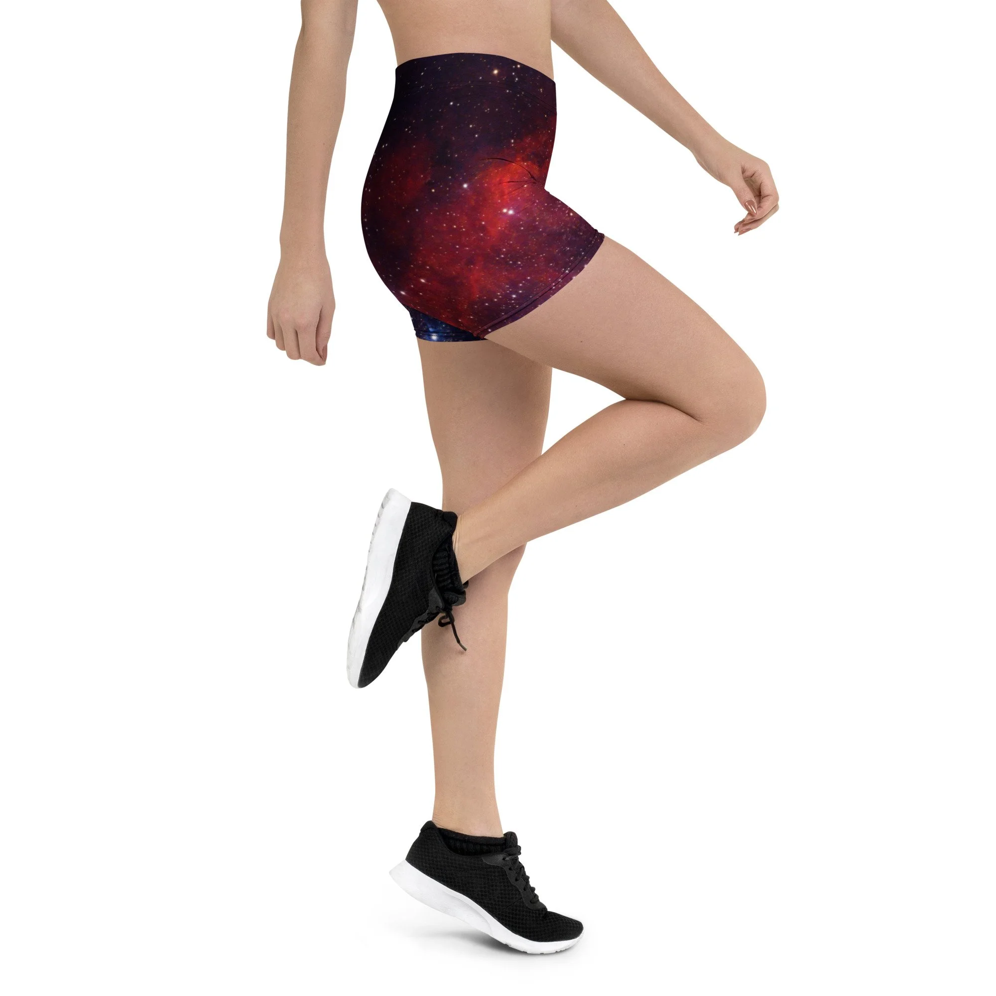 Heart Nebula printed on women's short tights — High Space Man