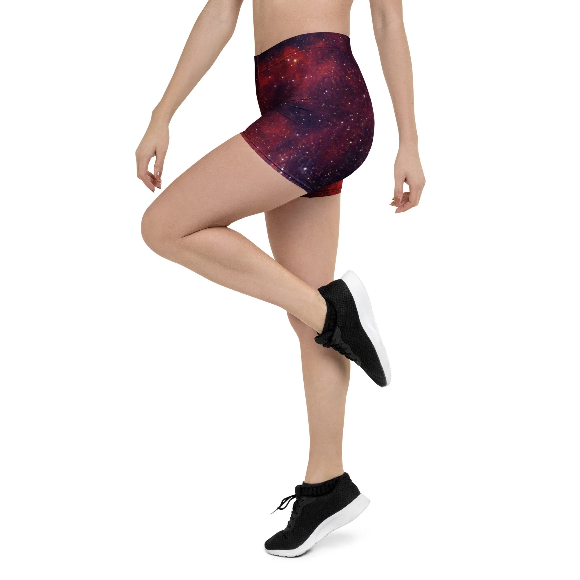Heart Nebula printed on women's short tights — High Space Man