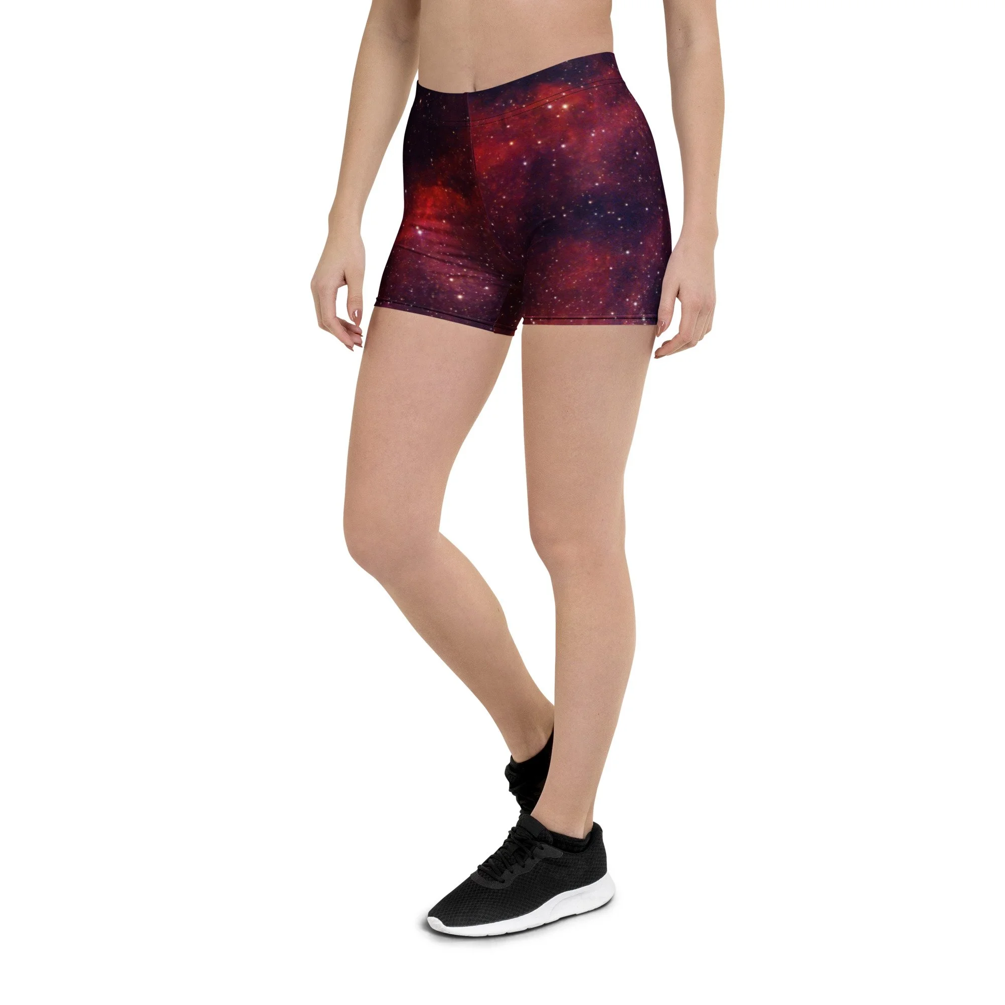 Heart Nebula printed on women's short tights — High Space Man