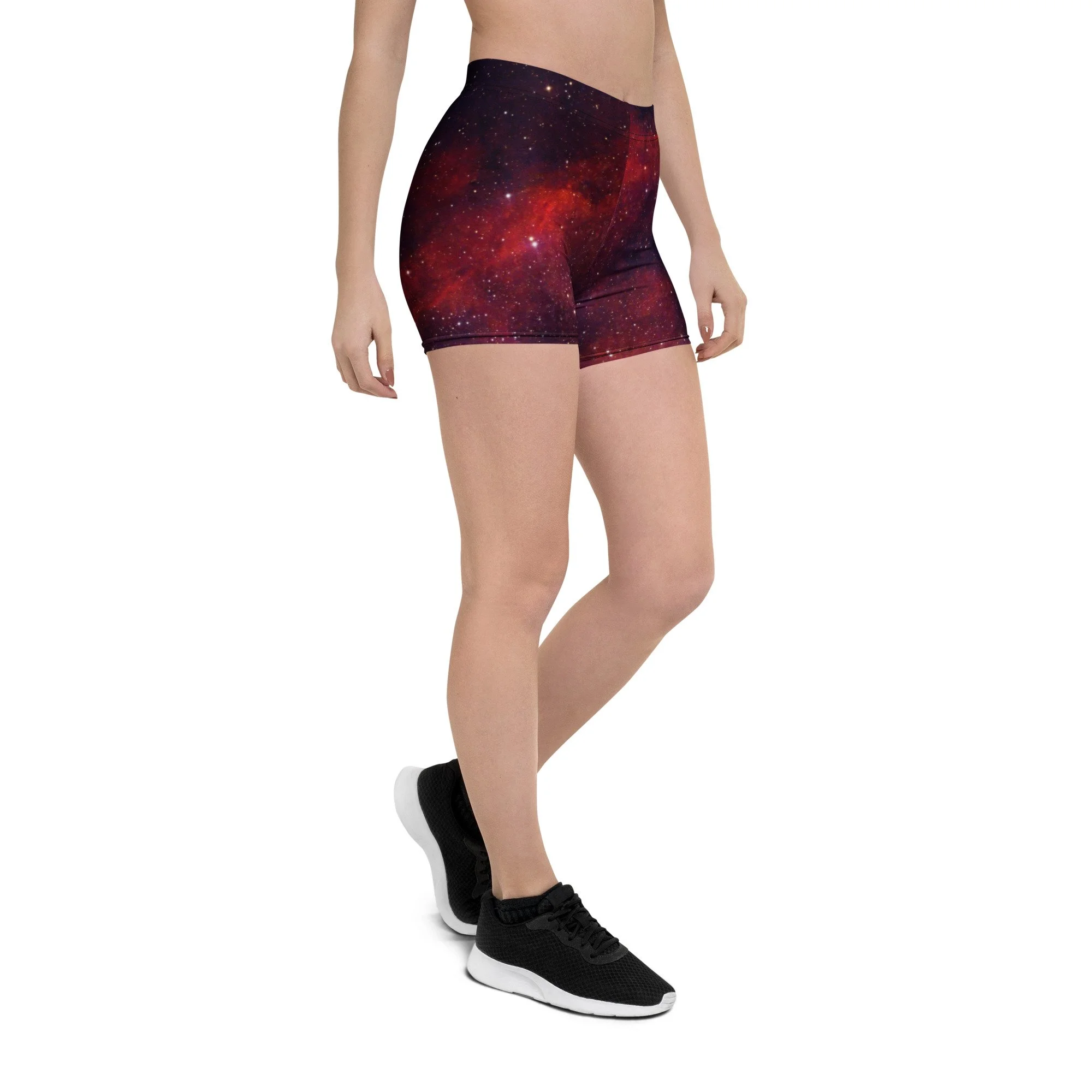 Heart Nebula printed on women's short tights — High Space Man