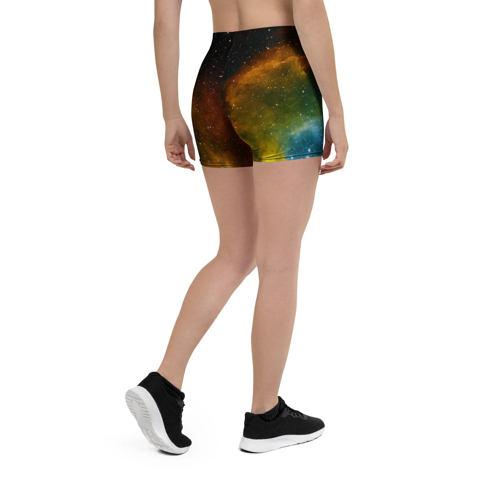 Soul Nebula printed on women's short tights — High Space Man