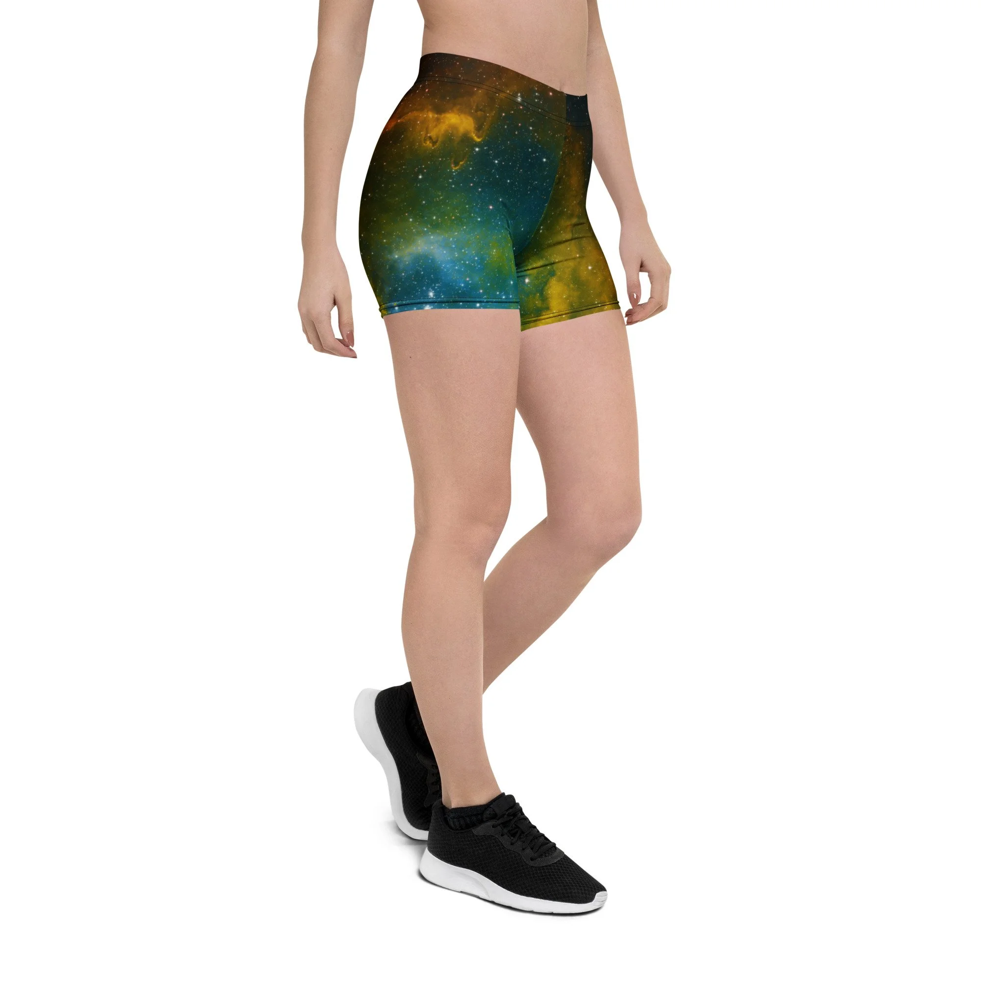 Soul Nebula printed on women's short tights — High Space Man