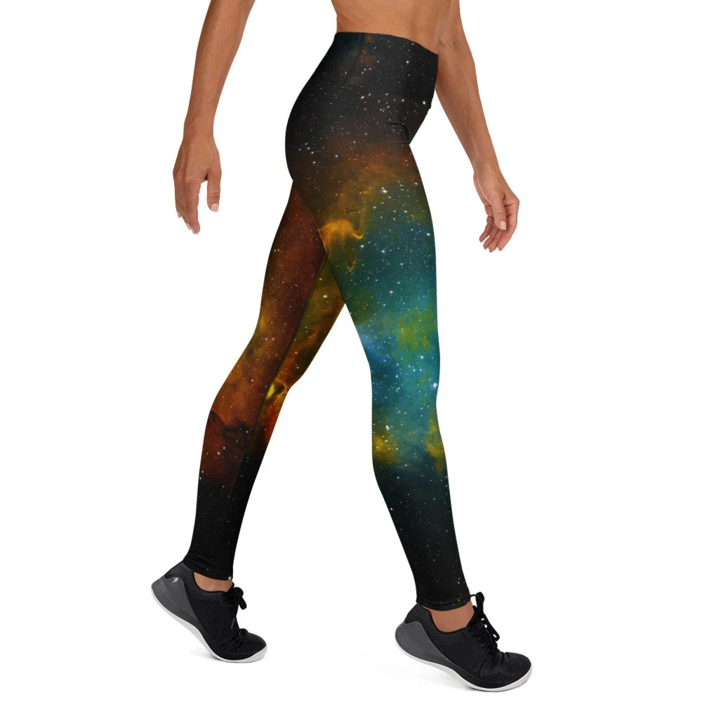 Soul Nebula printed on women's yoga leggings — High Space Man