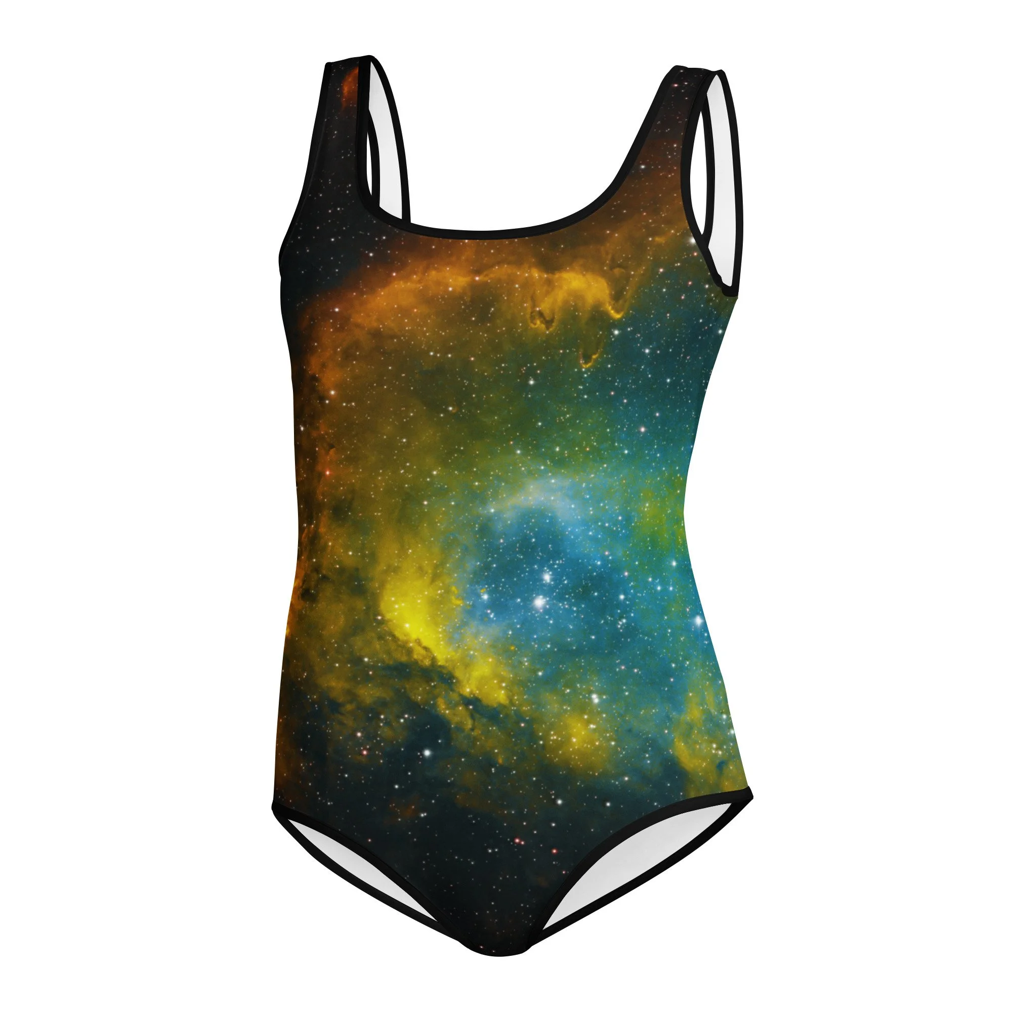 Soul Nebula printed on youth one-piece swimsuit — High Space Man